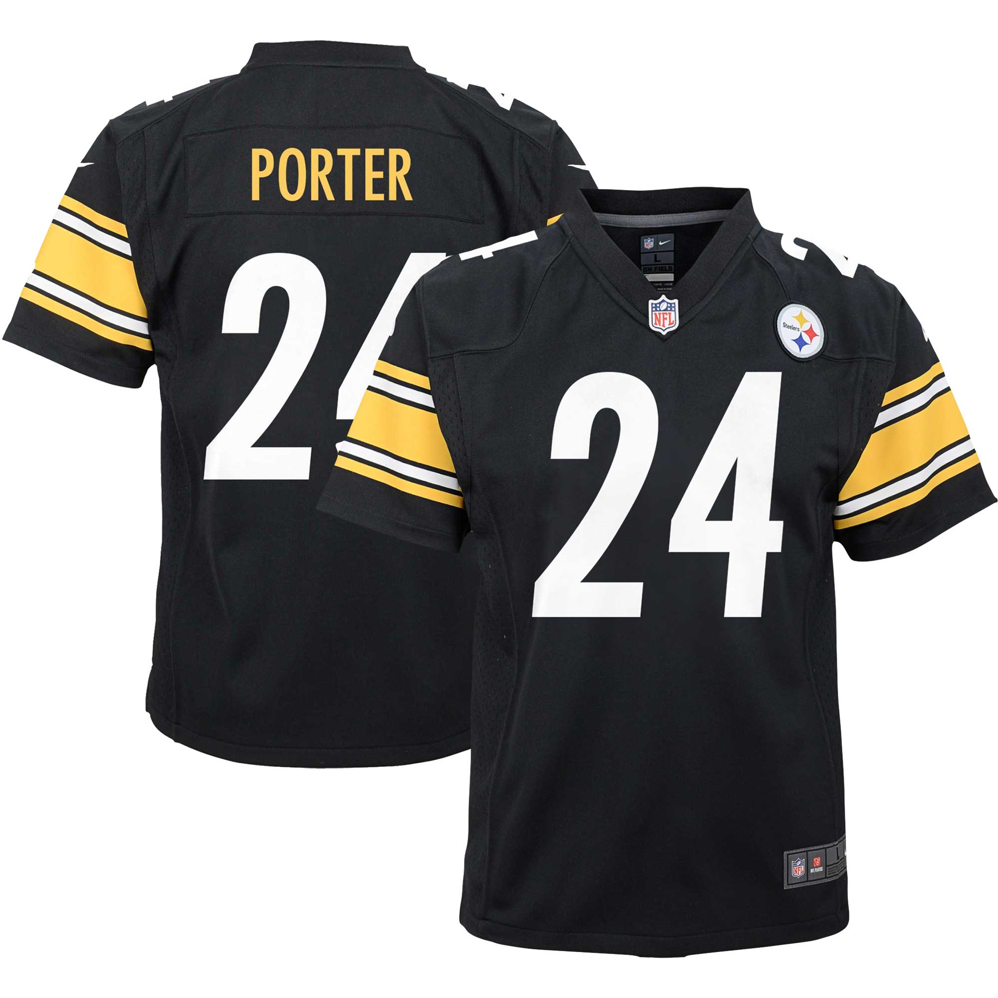 Pittsburgh Steelers Joey Porter Jr. Black Game NFL Jersey Youth