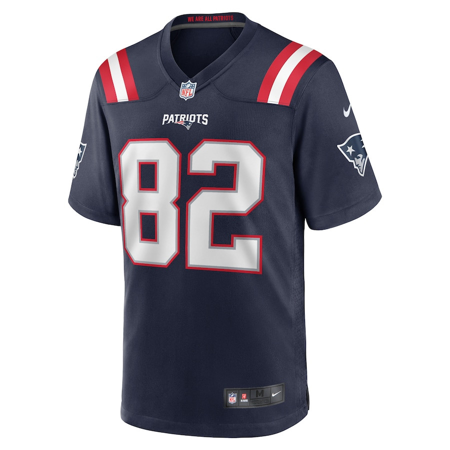 Tre Nixon 82 New England Patriots Game Navy NFL Jersey Men's