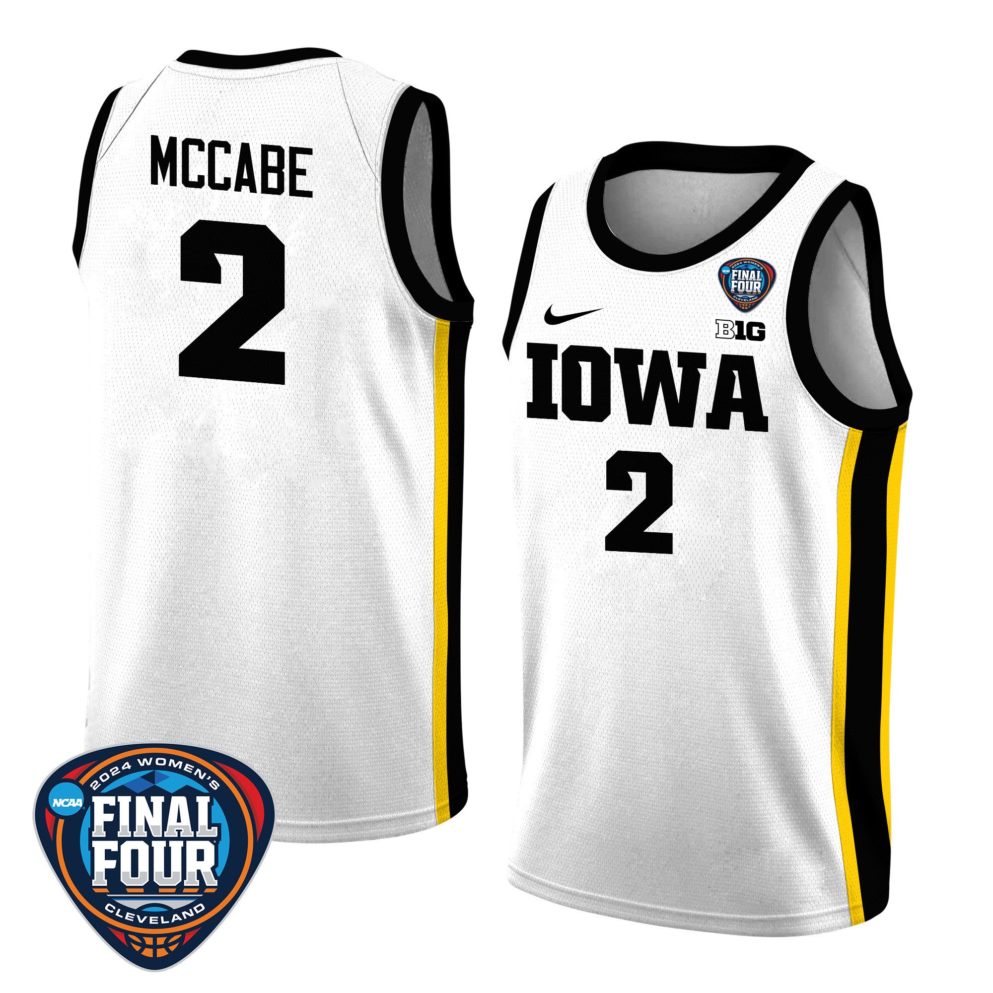 Taylor McCabe 2 Iowa Hawkeyes 2024 Final Four Patch Unisex NCAA Jersey Unisex