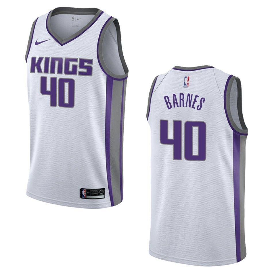 Sacramento Kings 40 Harrison Barnes Association Swingman White NBA Jersey Men's