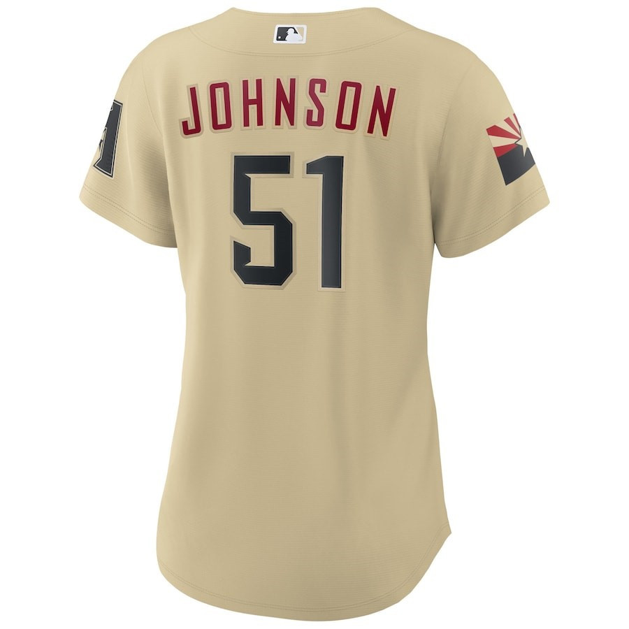 Randy Johnson 51 Arizona Diamondbacks City Connect Player Sand MLB Jersey Women's