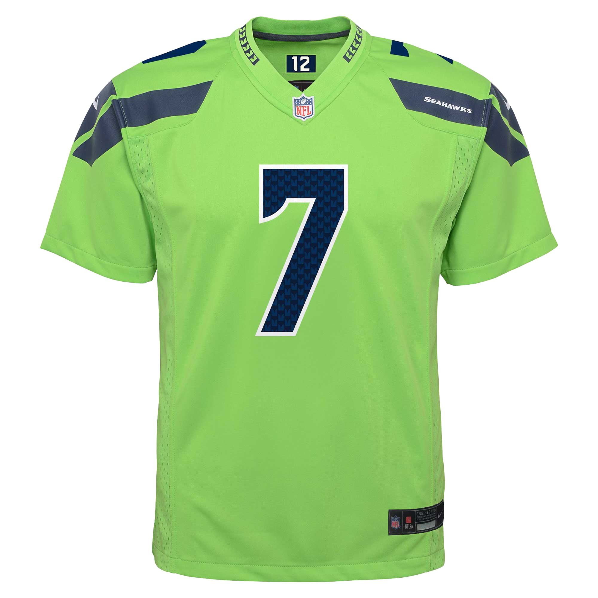 Seattle Seahawks Geno Smith Neon Green Alternate Player Game NFL Jersey Youth