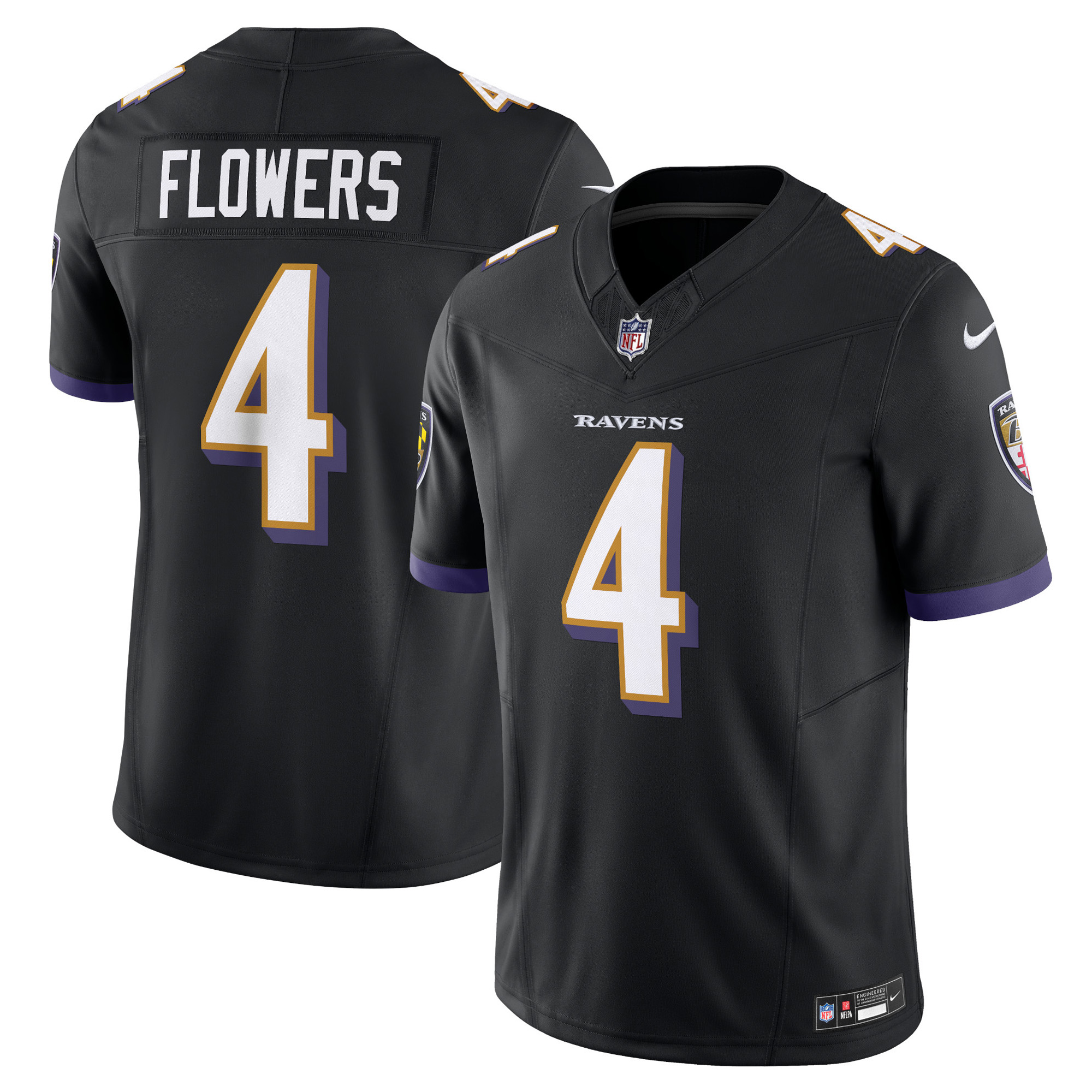 Baltimore Ravens Zay Flowers Black Alternate Vapor F.U.S.E. Limited NFL Jersey Men's