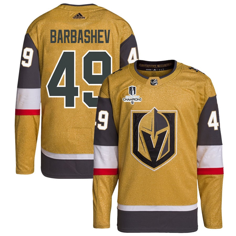 Ivan Barbashev 49 Vegas Golden Knights Stanley Cup 2023 Champions Patch Home Breakaway Gold NHL Jersey Men's