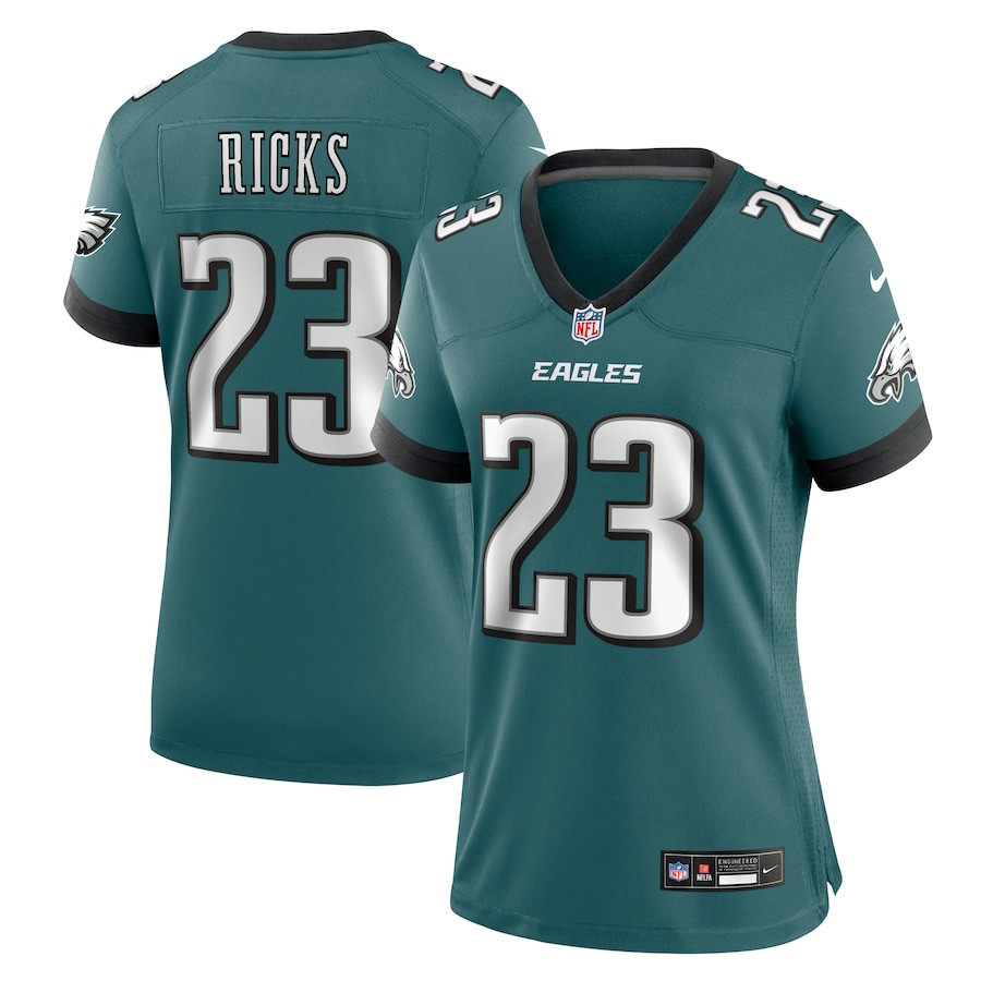 Eli Ricks 23 Philadelphia Eagles Team Game Midnight Green NFL Jersey Women's