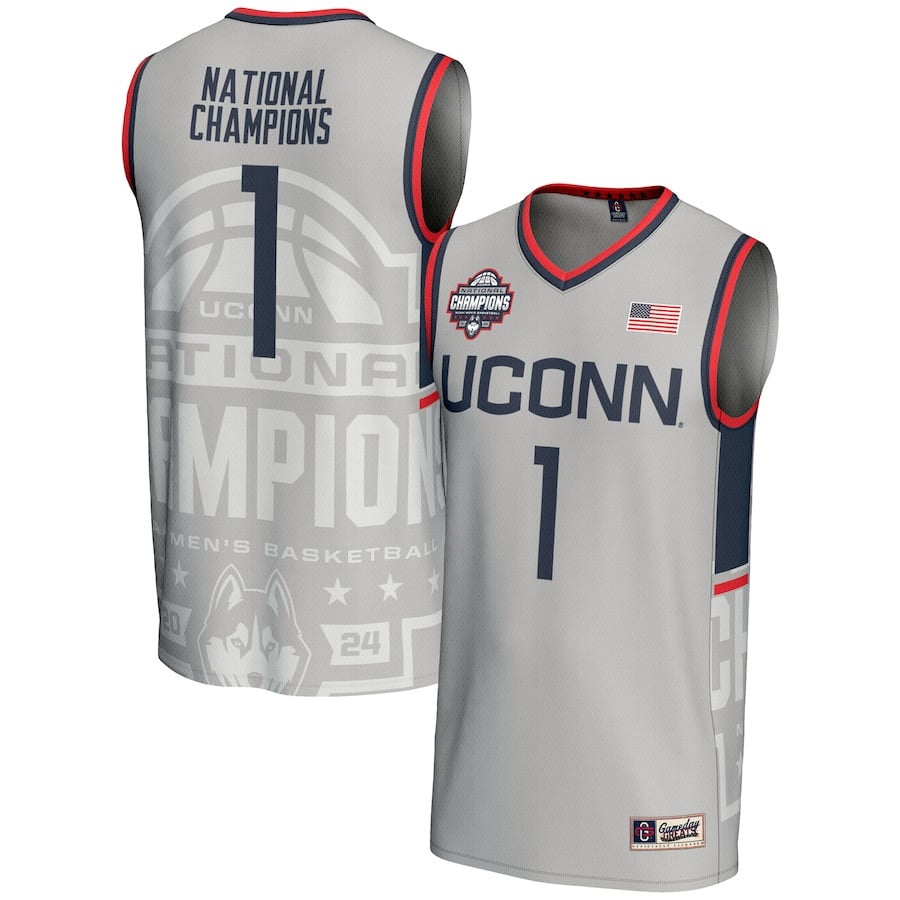 UConn Huskies 2024 National Champions Fashion All Over Printed NCAA Jersey Men's