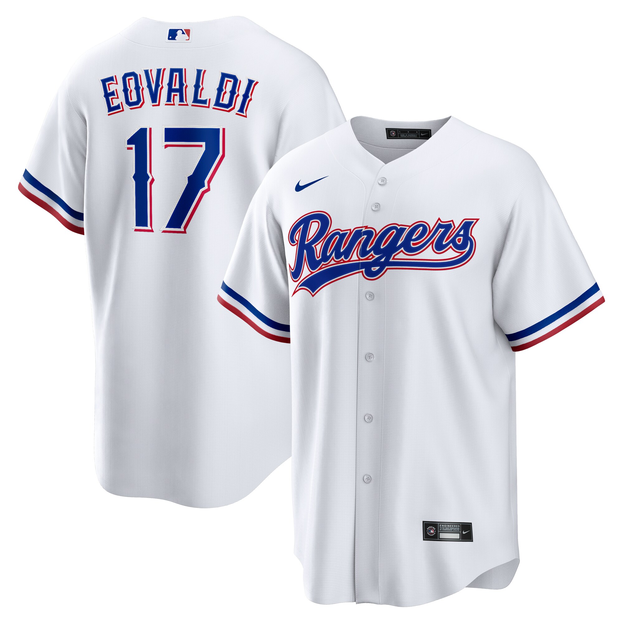Texas Rangers Nathan Eovaldi White Home MLB Jersey Men's