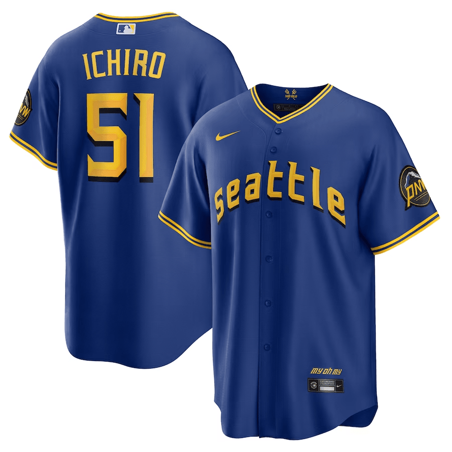 Ichiro Suzuki 51 Seattle Mariners 2023 City Connect Game Royal MLB Jersey Men's
