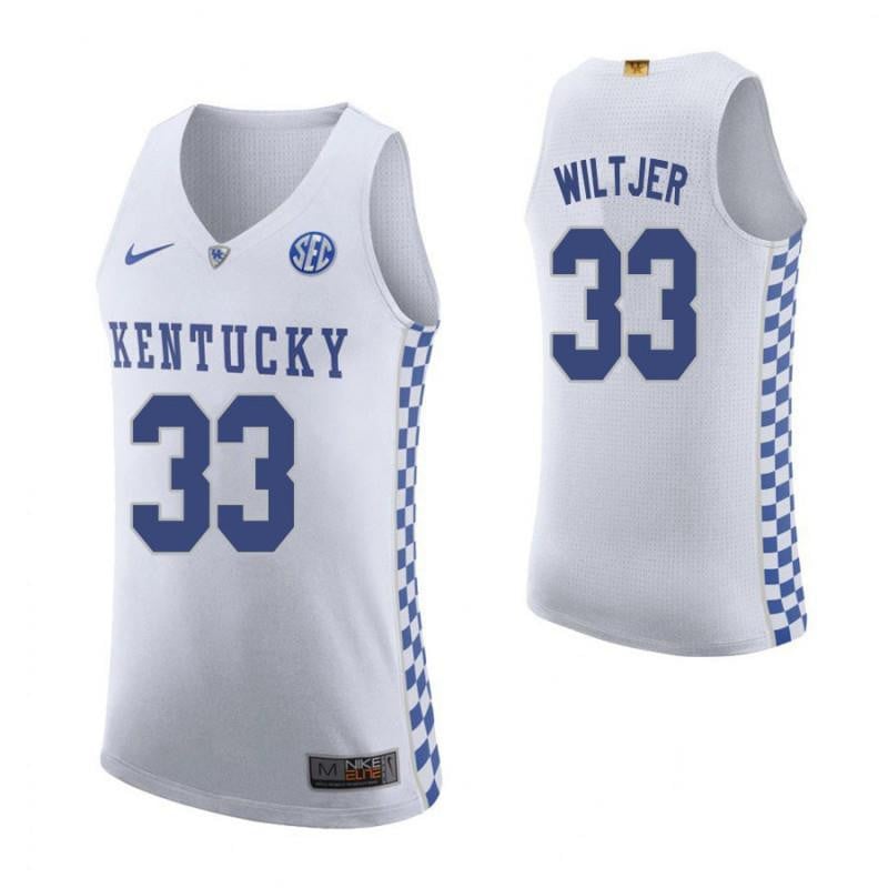 33 Kyle Wiltjer Roa White Elite Kentucky Wildcats NCAA Jersey Men's