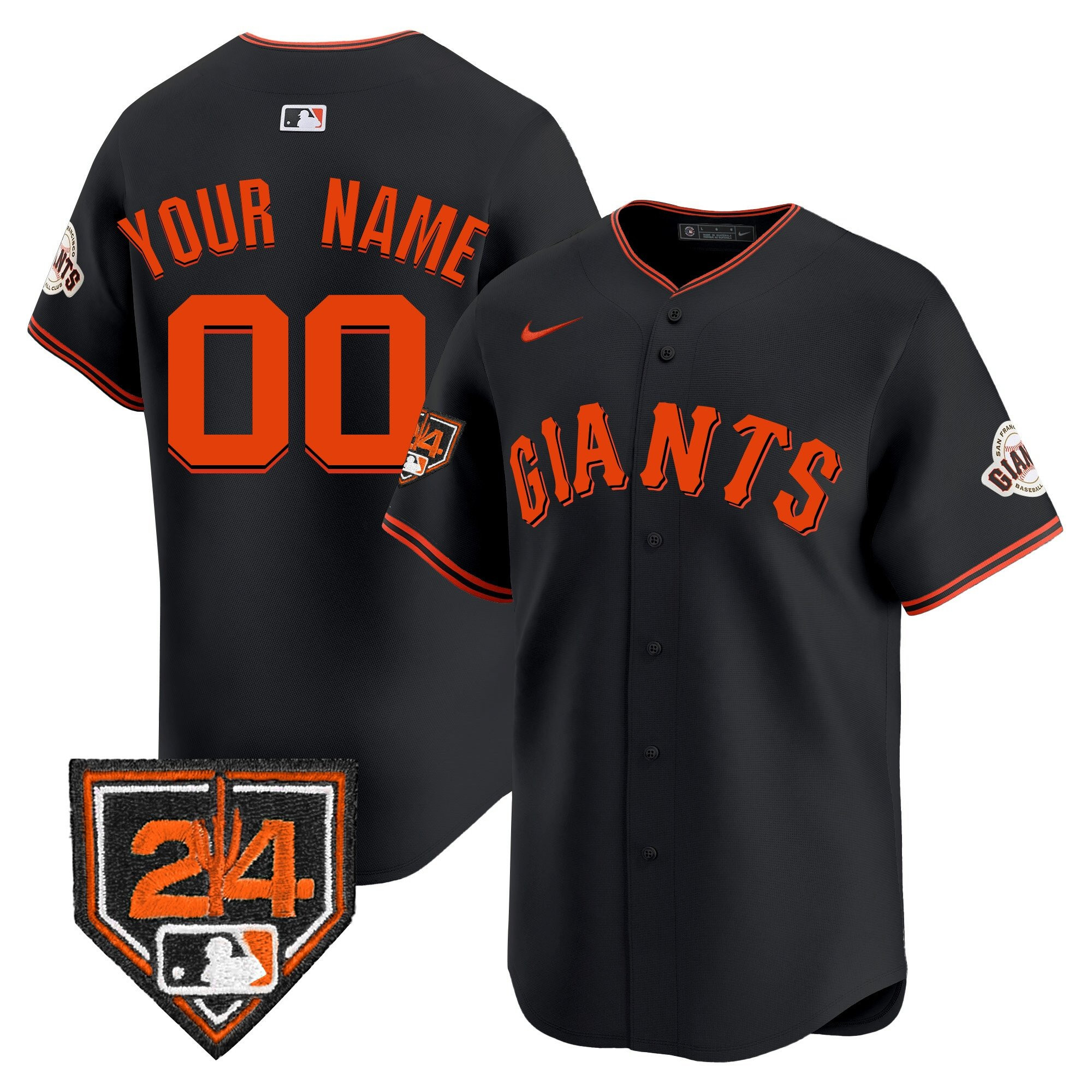 San Francisco Giants 2024 Spring Training Patch Custom Black MLB Jersey Men's