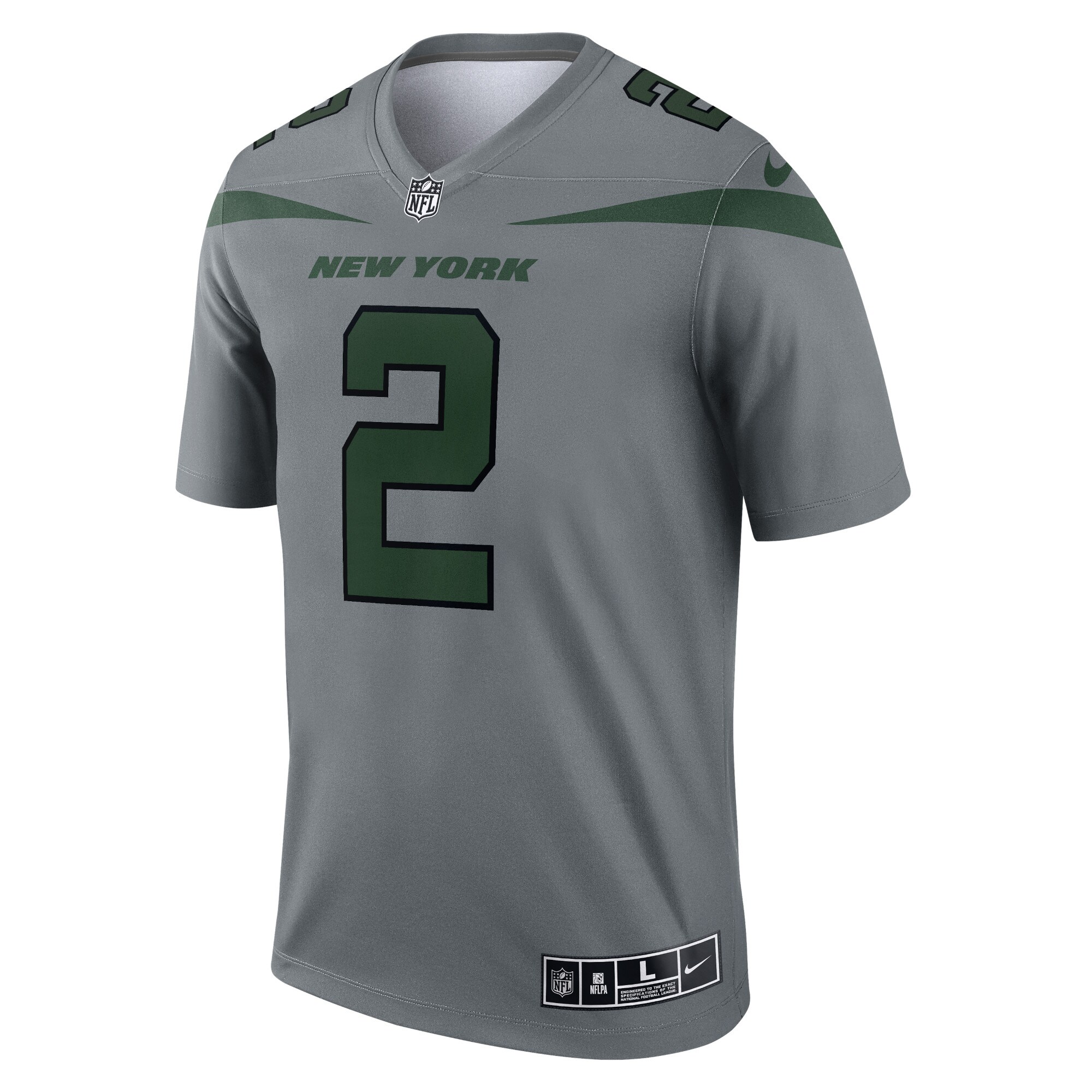 New York Jets Zach Wilson Gray Inverted Legend Player Performance Top NFL Jersey Men's