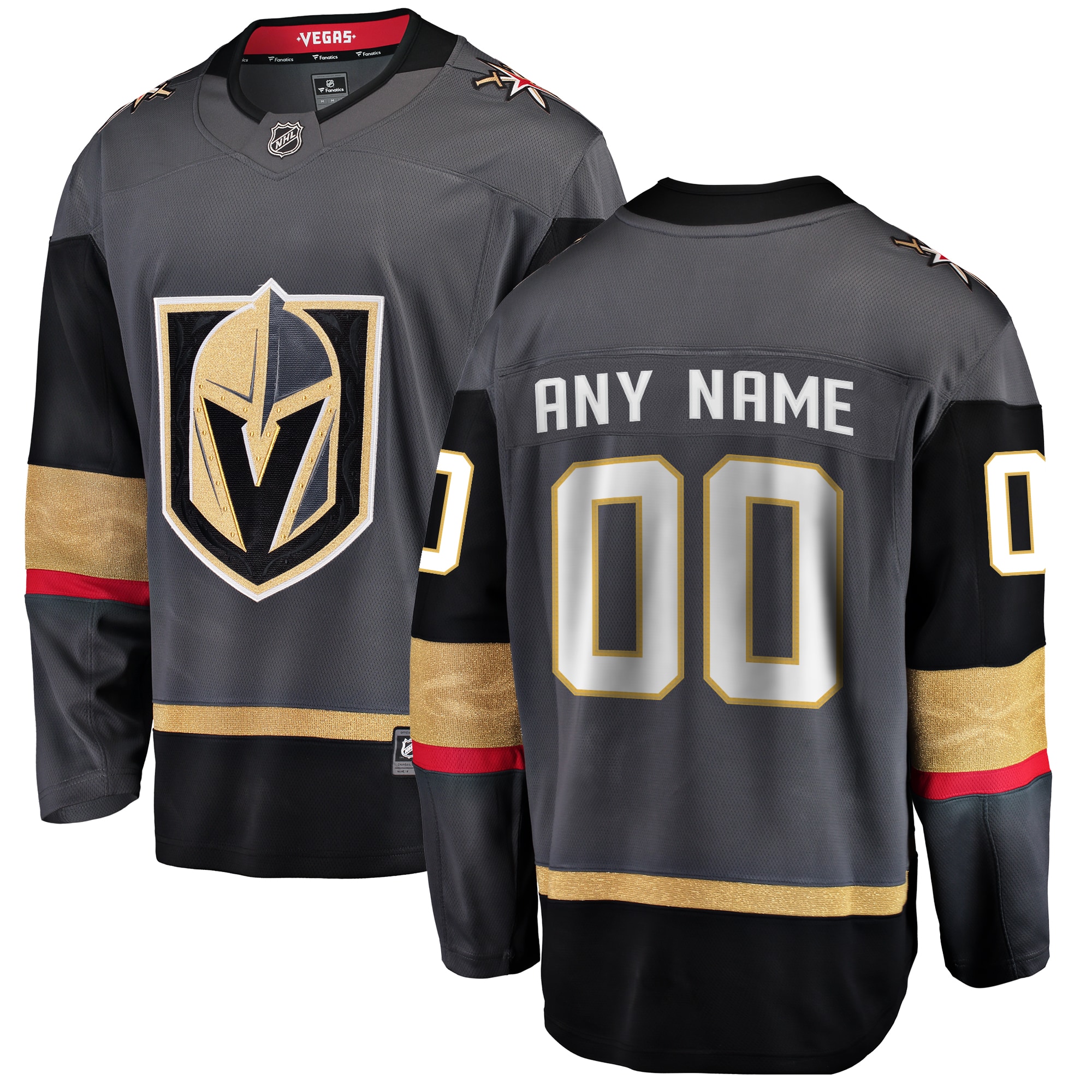 Vegas Golden Knights Gray Alternate Breakaway Custom NHL Jersey Men's