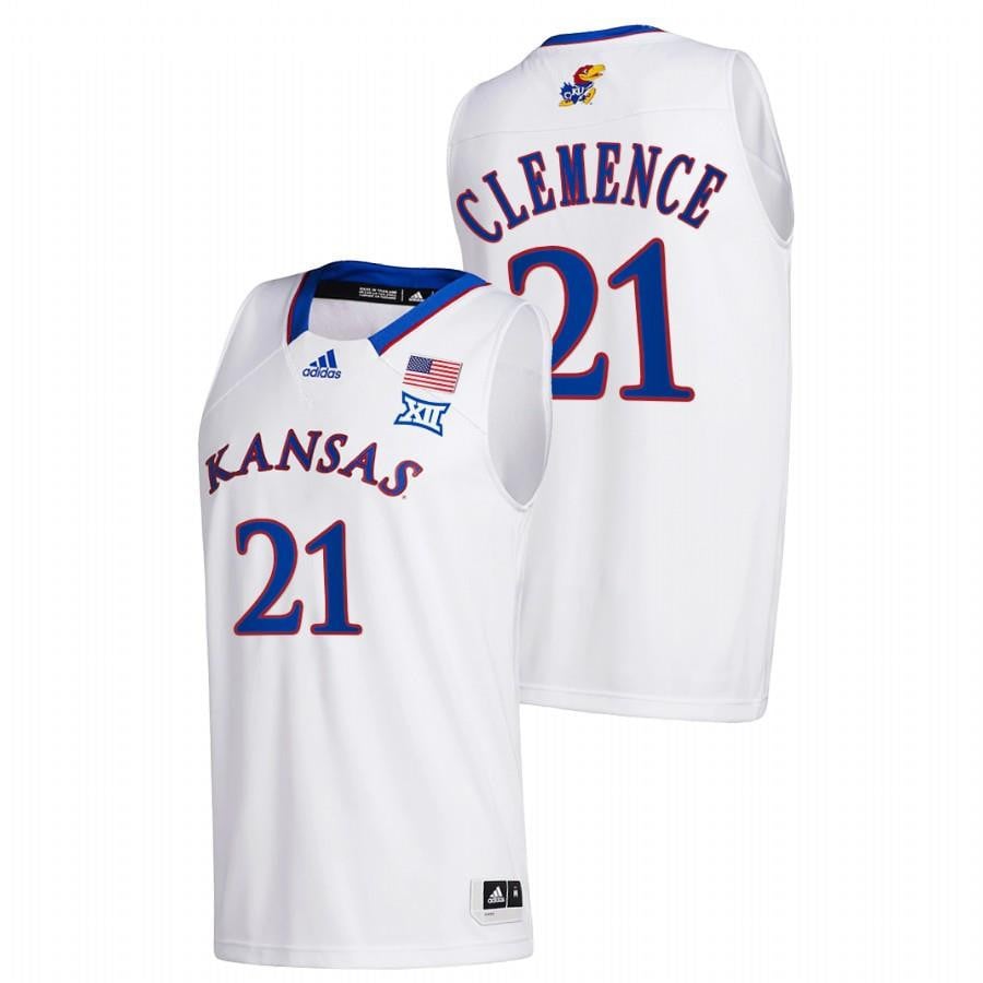 Kansas Jayhawks Zach Clemence 21 202 White College Home NCAA Jersey Men's