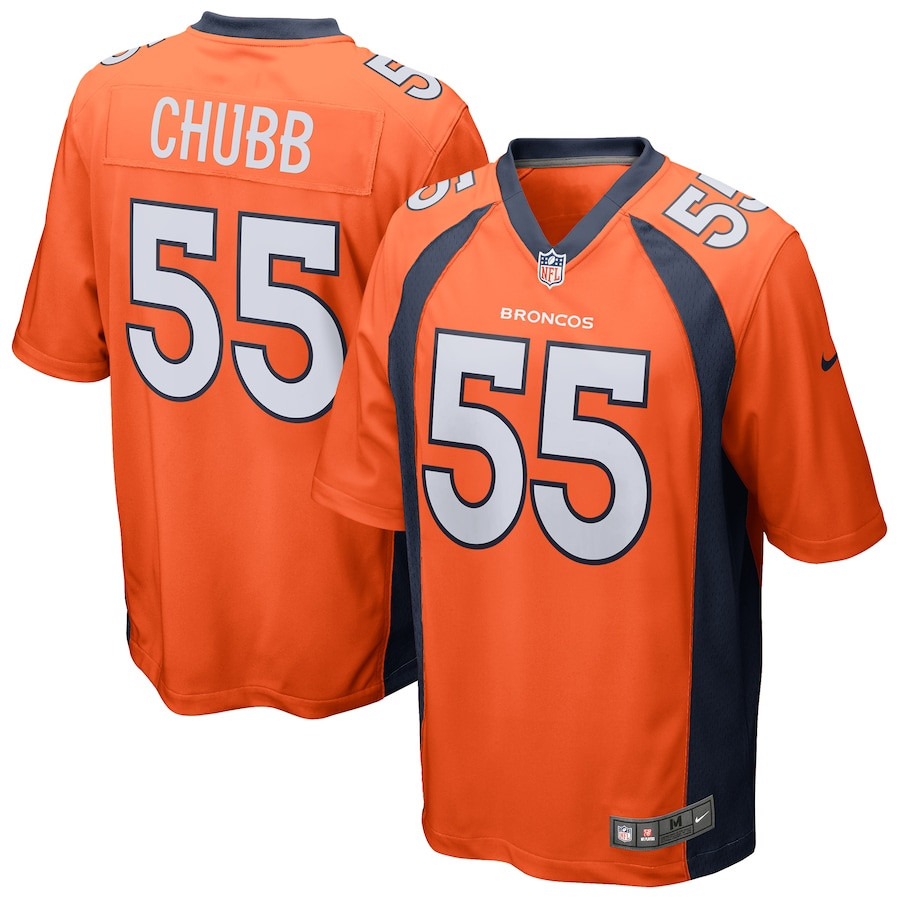 Bradley Chubb 55 Denver Broncos Game Orange NFL Jersey Men's