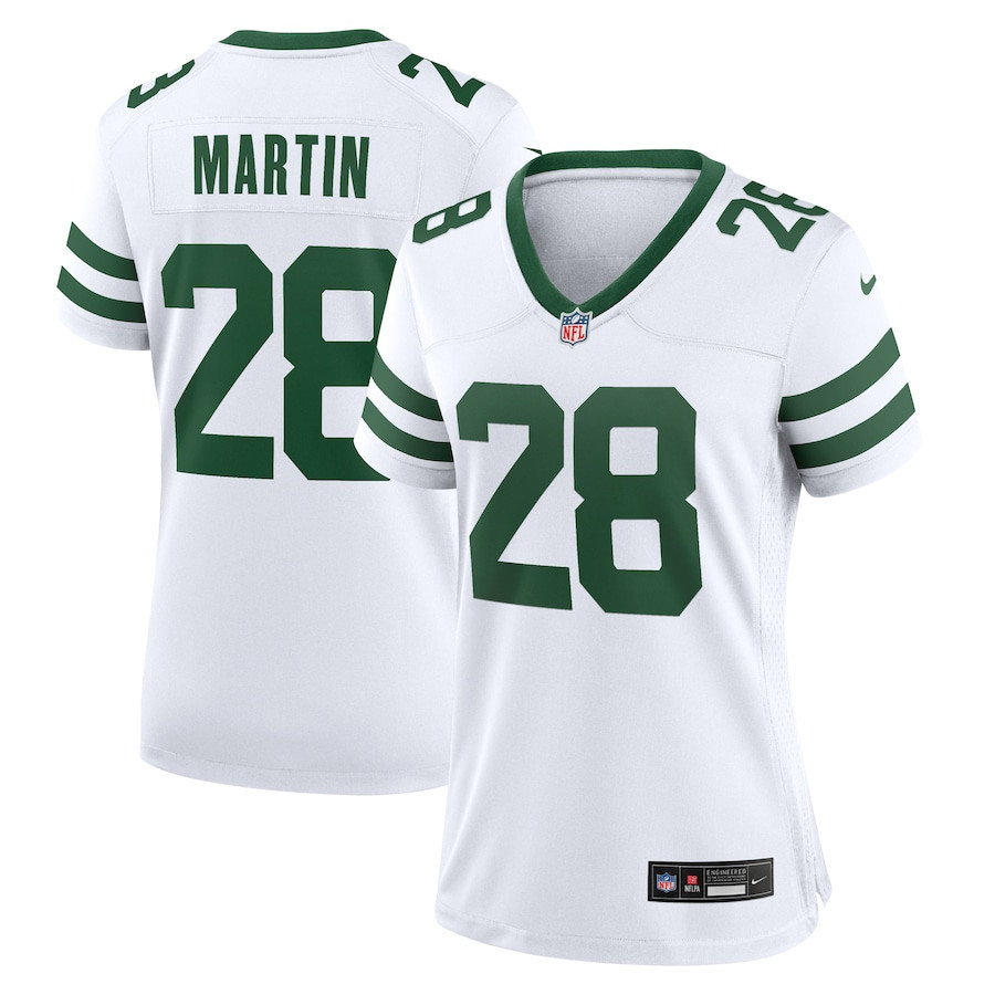 Curtis Martin 28 New York Jets Game Retired Player Women, White NFL Jersey Women's