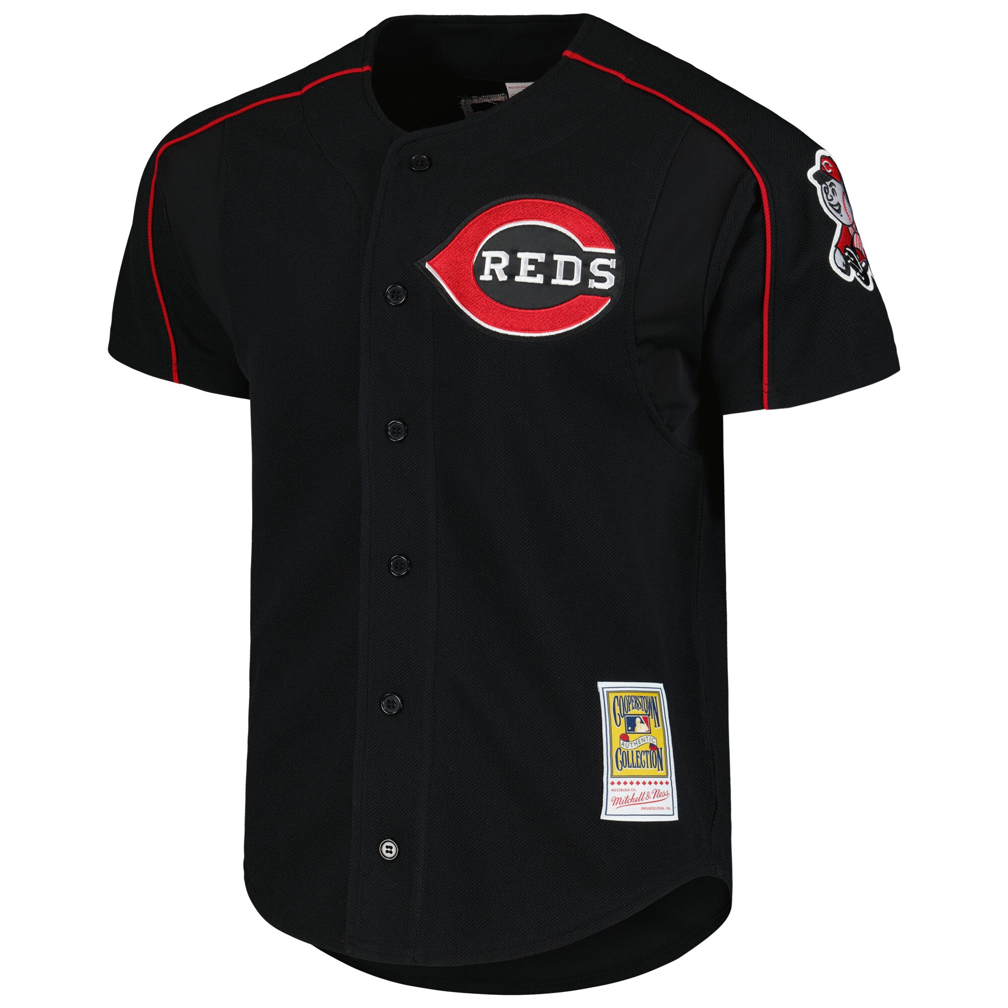 Cincinnati Reds Ken Griffey Jr. Mitchell Ness Black Cooperstown Collection Mesh Batting Practice MLB Jersey Men's