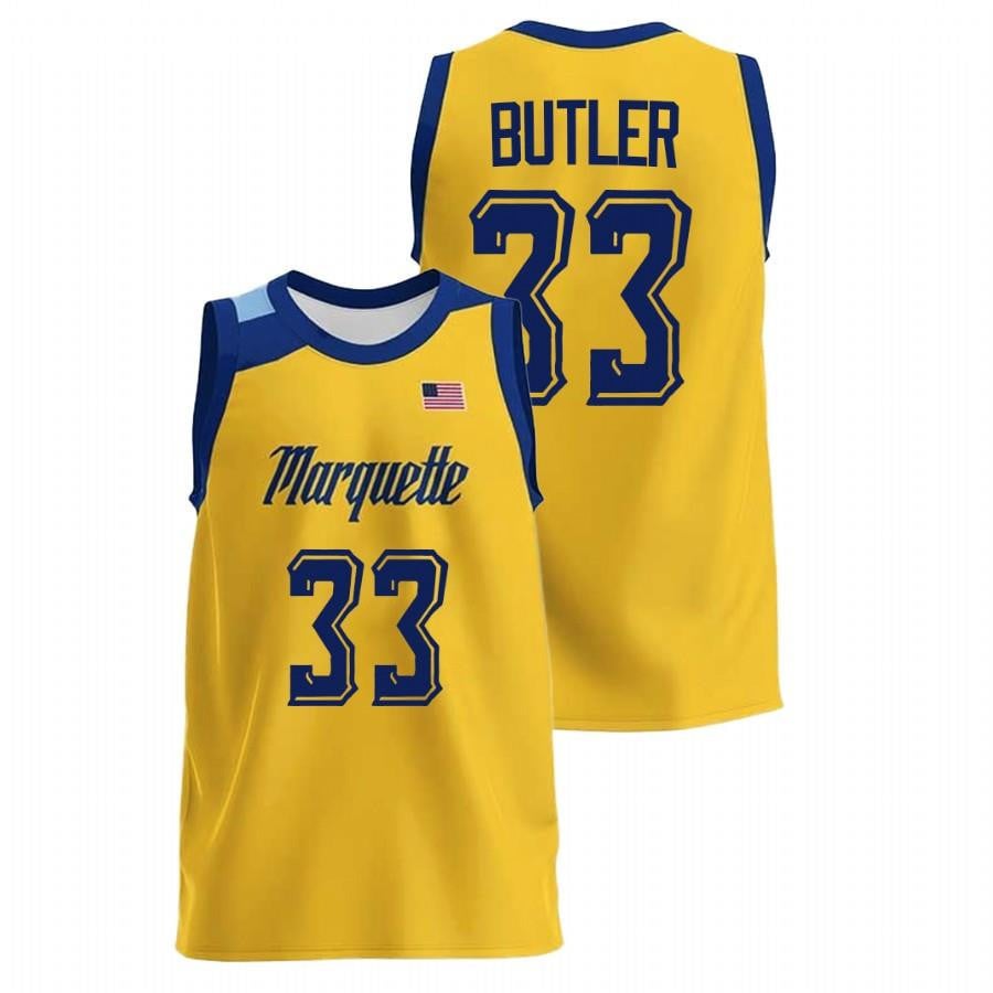 Marquette Golden Eagles 33 Jimmy Butler Gold College NCAA Jersey Men's