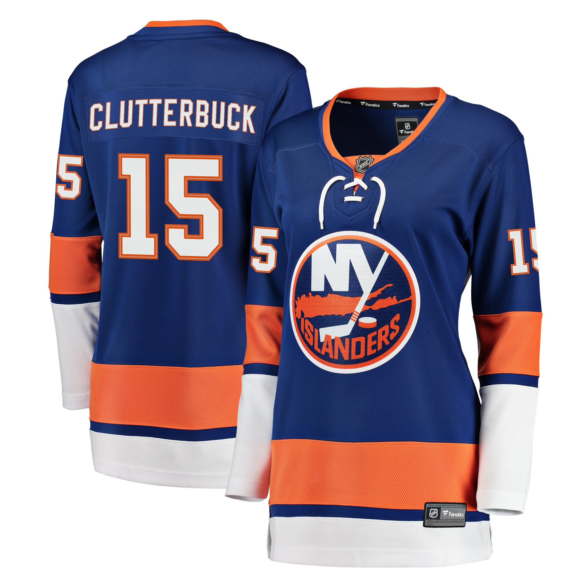New York Islanders Cal Clutterbuck Royal Breakaway Player NHL Jersey Women's