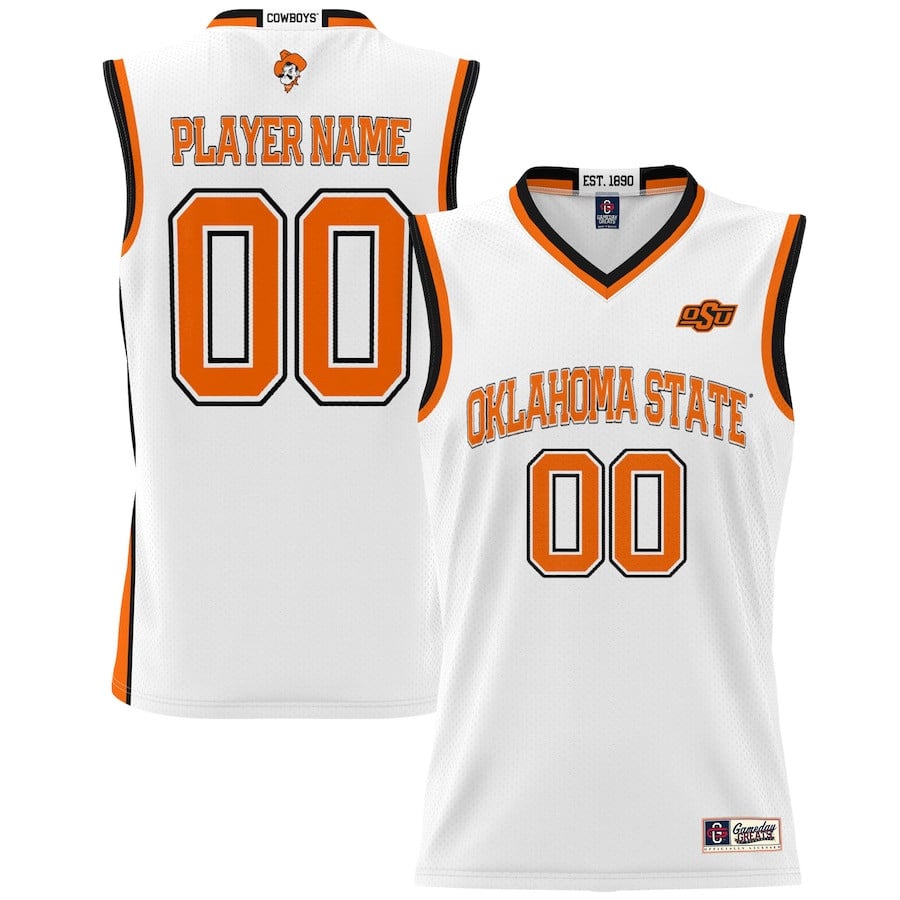 Oklahoma State Cowboys NIL Custom White NCAA Jersey Men's