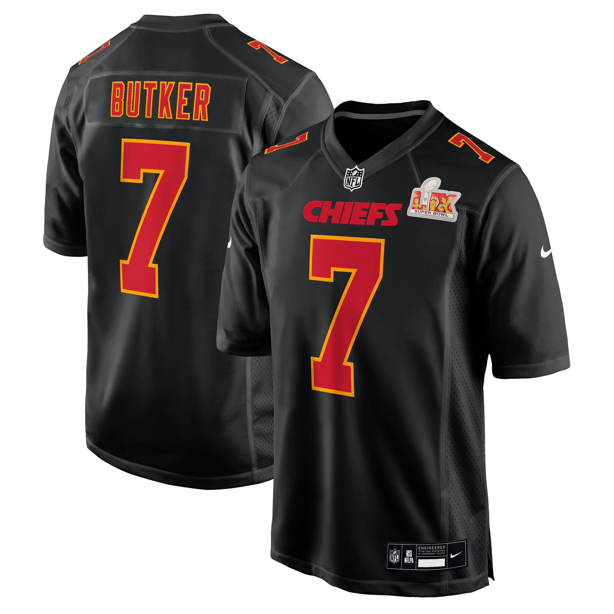 Kansas City Chiefs Harrison Butker Carbon Black Super Bowl LIX Fashion Game NFL Jersey Men's