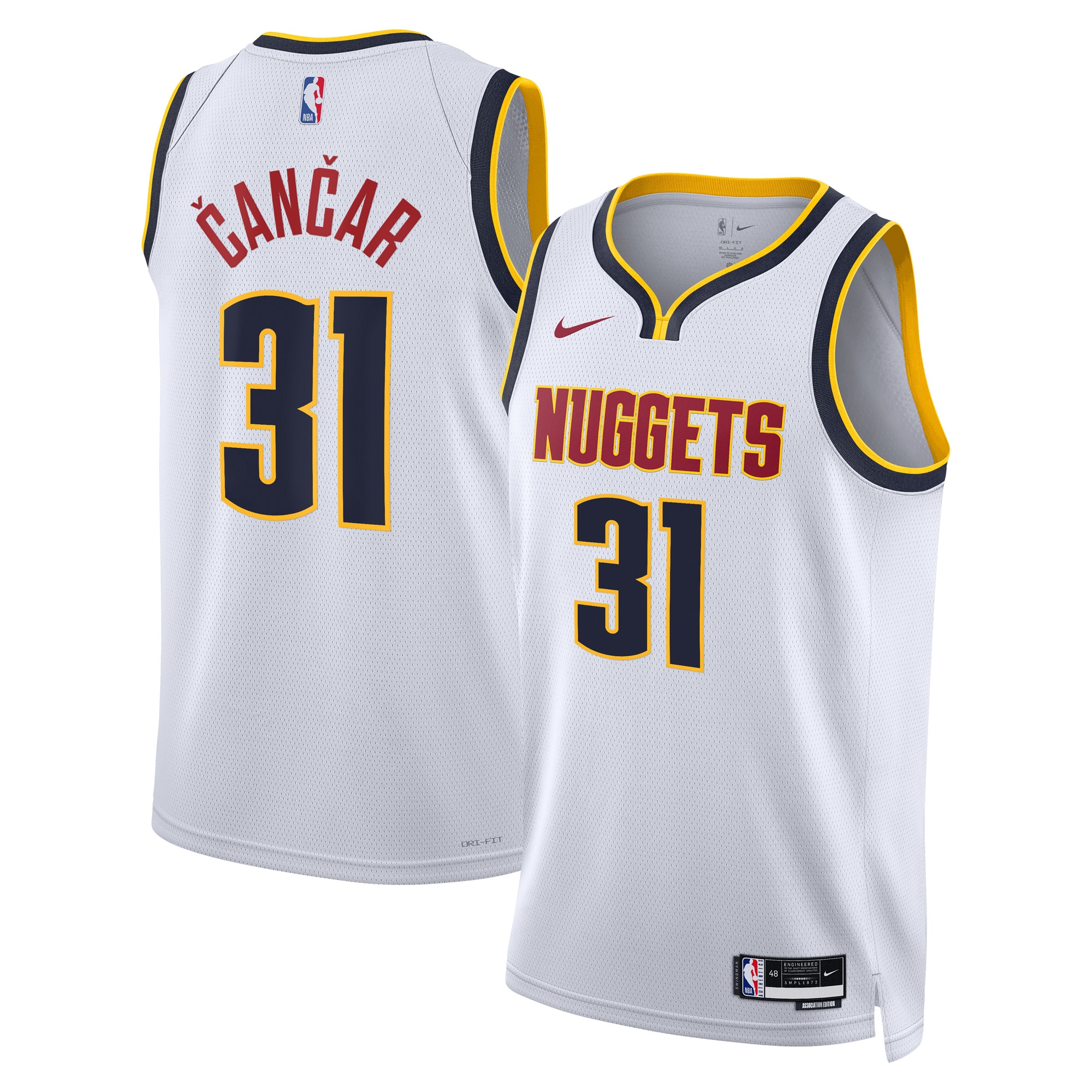 Denver Nuggets Association Edition Swingman White Vlatko ?an?a Unisex NBA Jersey Unisex