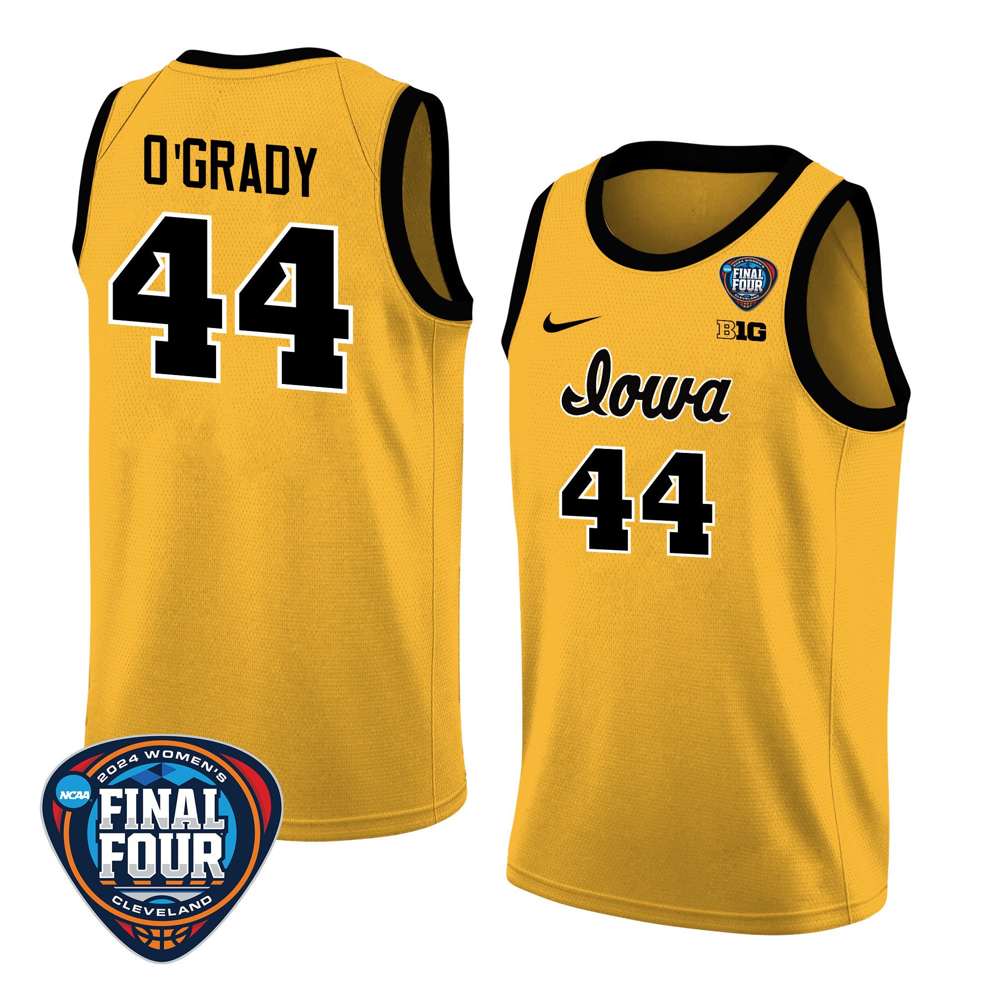 Addison O'Grady 44 Iowa Hawkeyes 2024 Final Four Patch Unisex NCAA Jersey Unisex