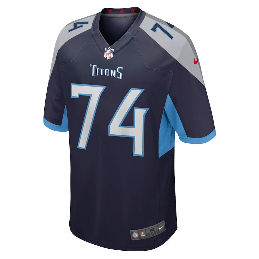 Bruce Matthews 74 Tennessee Titans Retired Navy NFL Jersey Men's