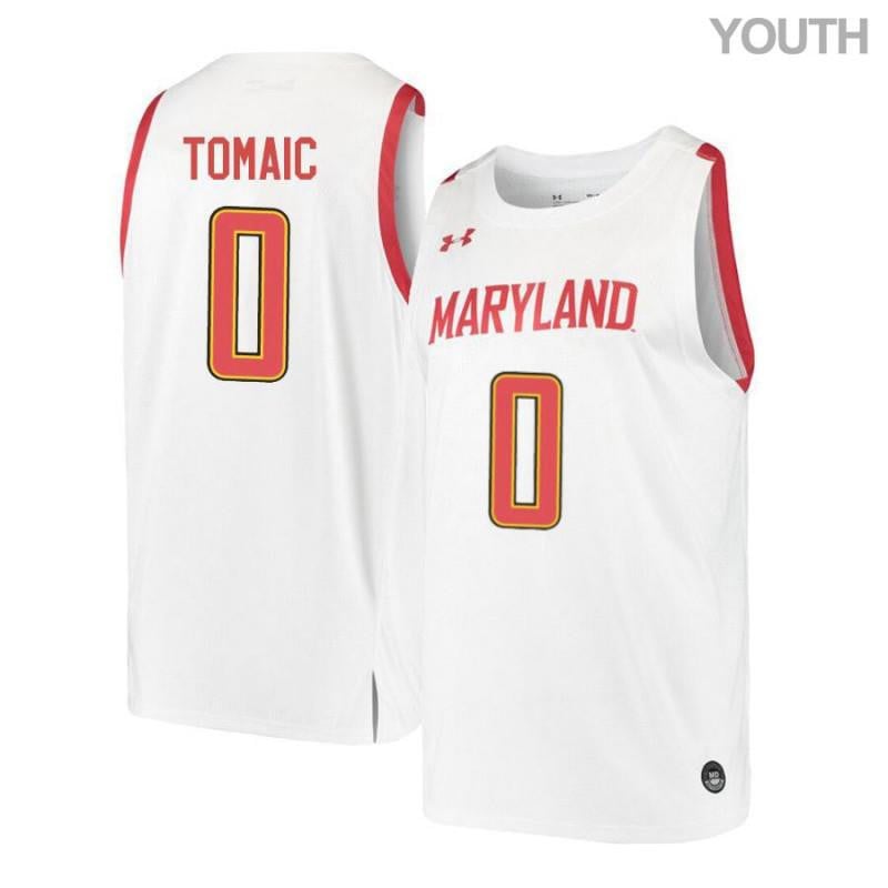 Under Armour 0 Joshua Tomai White Retro Maryland Terrapins NCAA Jersey Youth