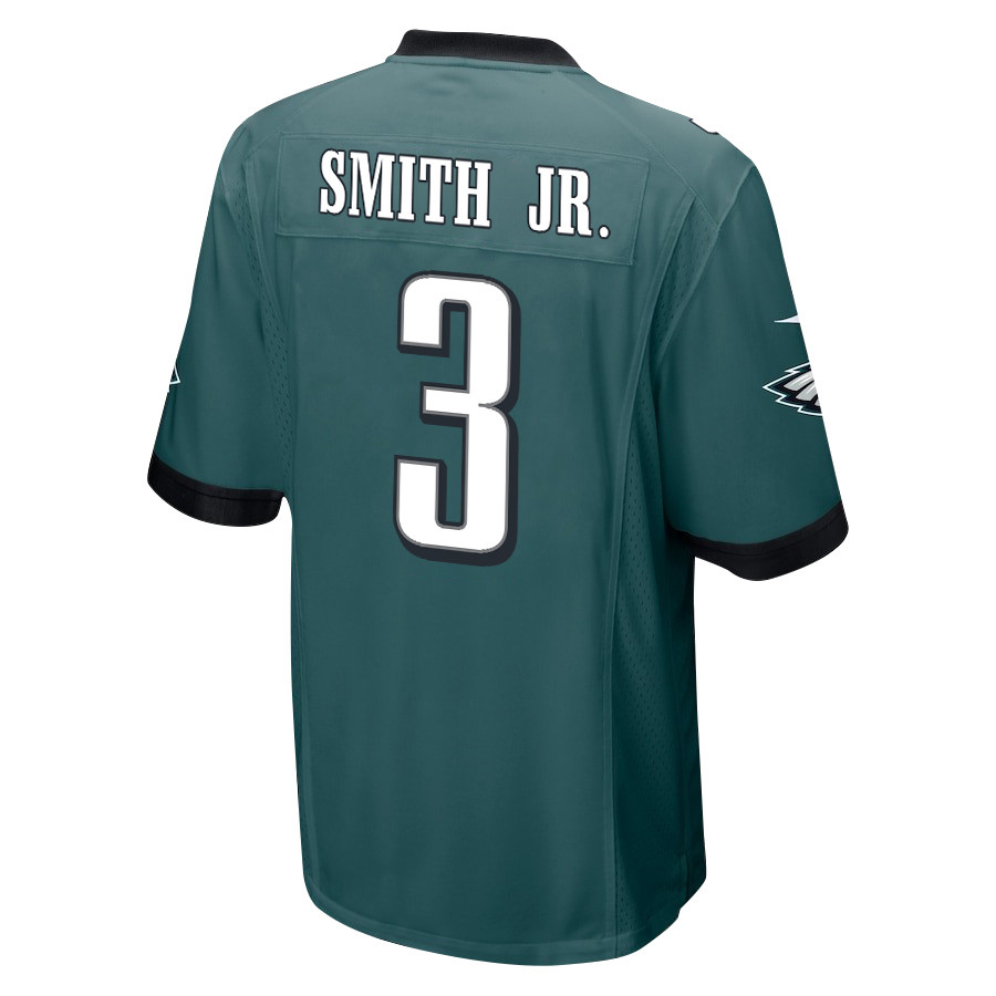Nolan Smith Jr. 3 Philadelphia Eagles Super Bowl LIX New Orleans Patch Game Midnight Green NFL Jersey Men's