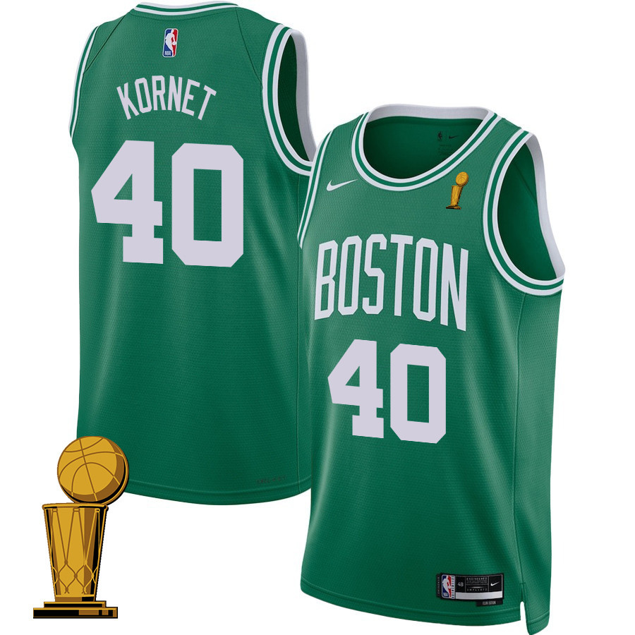 Luke Kornet 40 Boston Celtics 2024 FINALS CHAMPIONS Icon Edition Kelly Green NBA Jersey Men's