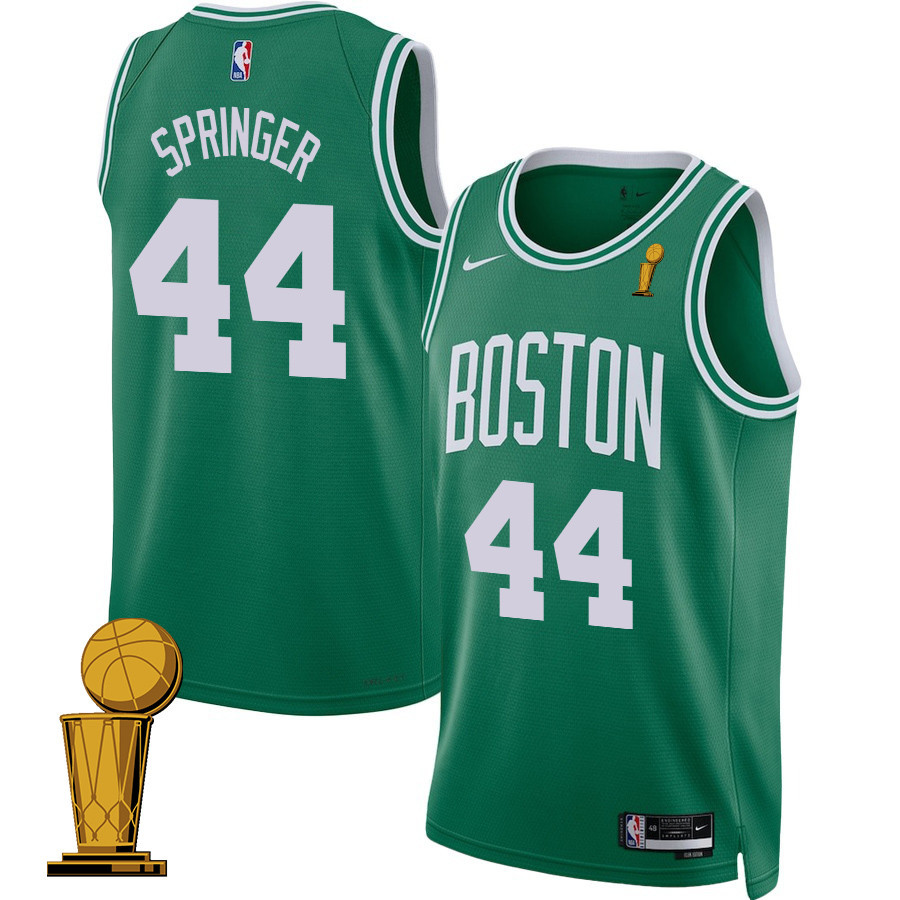 Jaden Springer 44 Boston Celtics 2024 FINALS CHAMPIONS Icon Edition Kelly Green NBA Jersey Men's