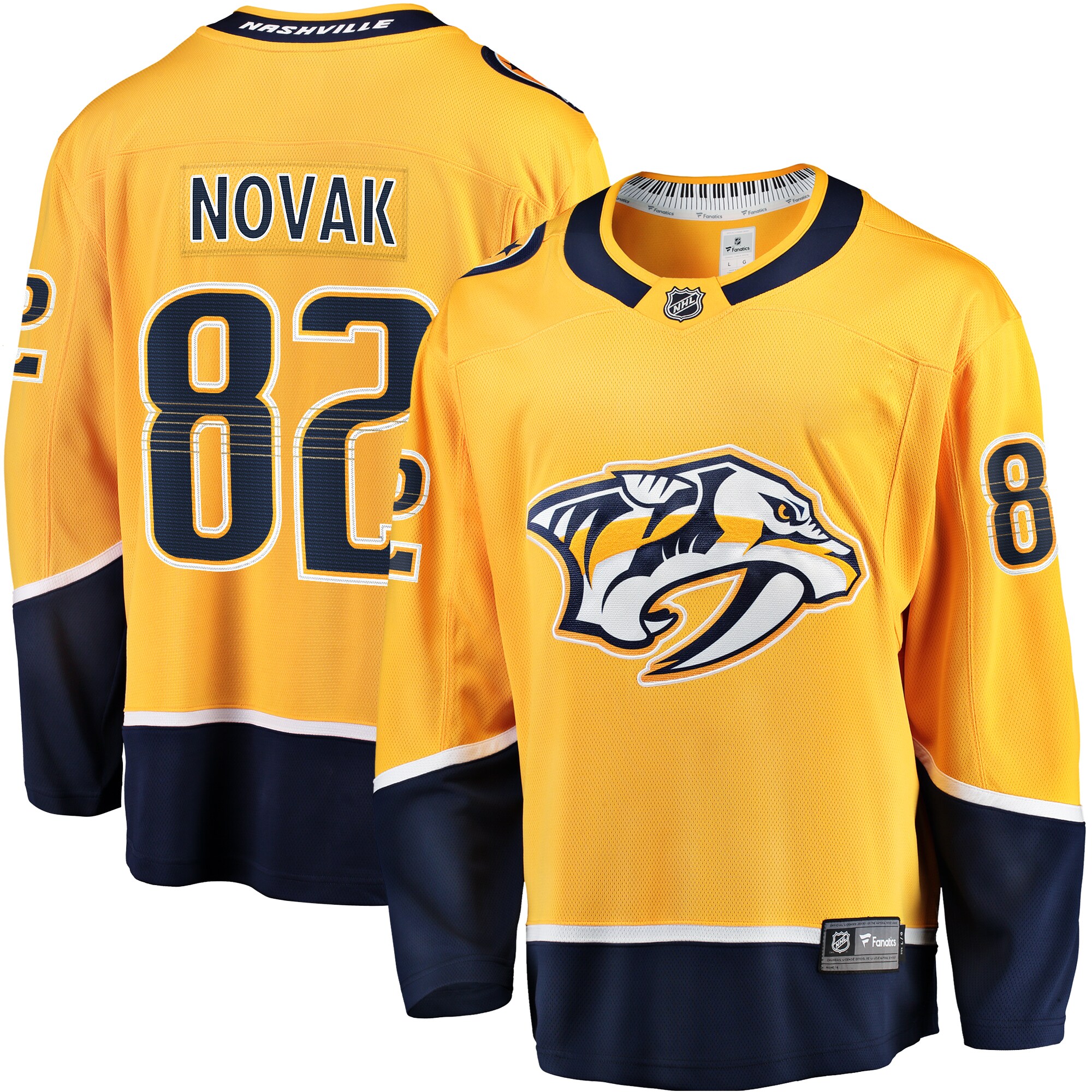 Nashville Predators Tommy Novak Gold Home Breakaway NHL Jersey Men's