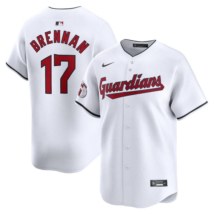 Will Brennan 17 Cleveland Guardians Home Limited Player White MLB Jersey Men's