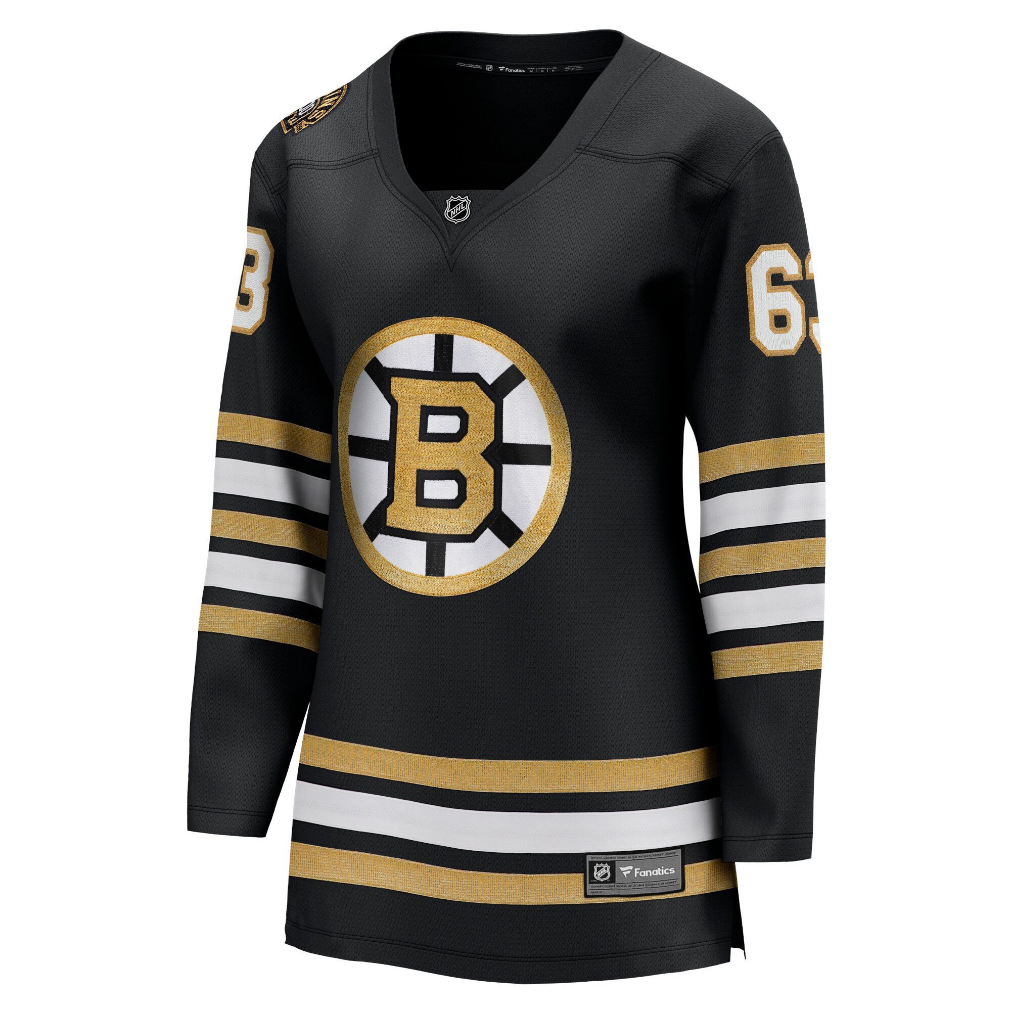 Brad Marchand 63 Boston Bruins 100th Anniversary Breakaway Women, Black NHL Jersey Women's
