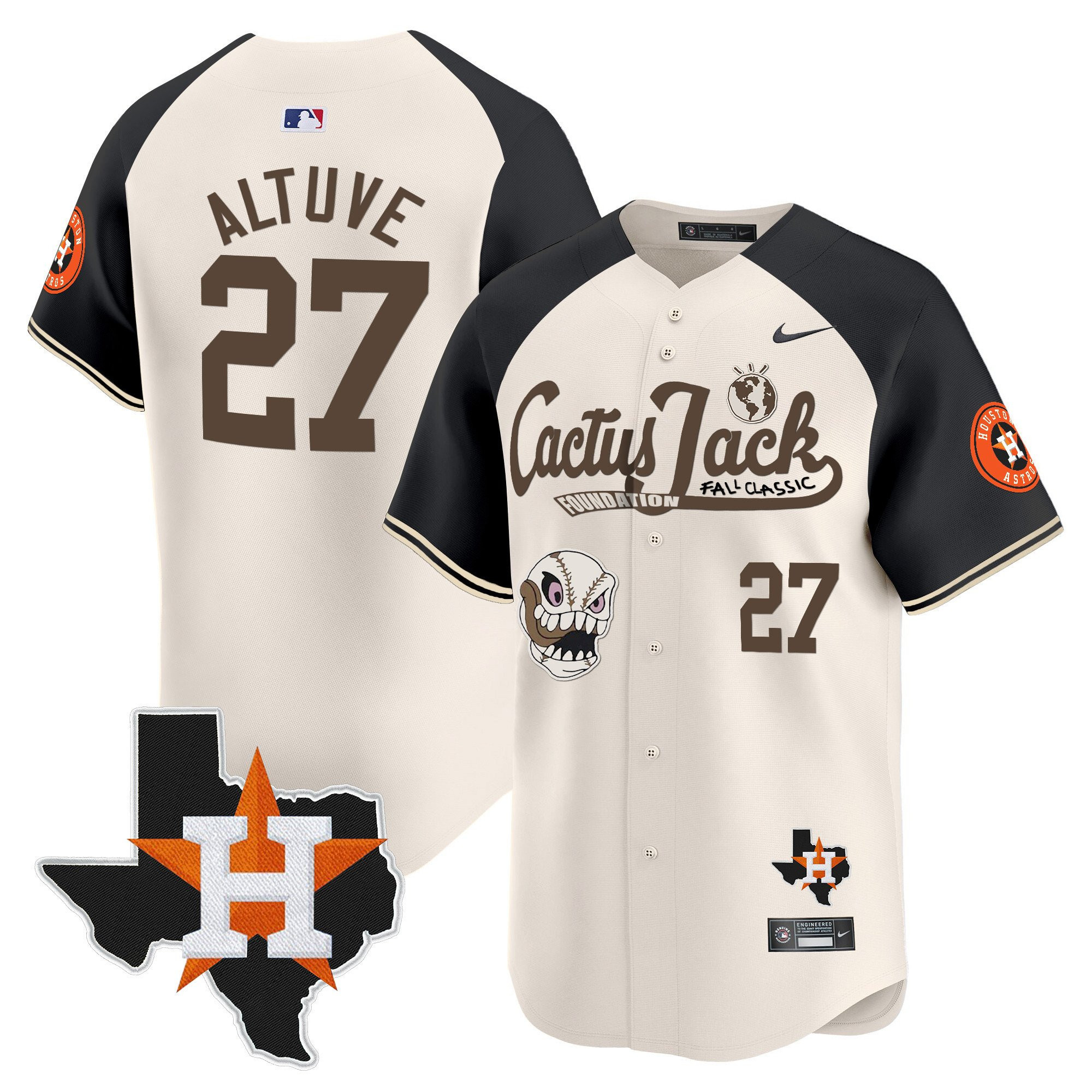 Jose Altuve 27 Houston Astros Cactus Jack Foundation Fall Classic Limited Men MLB Jersey Men's