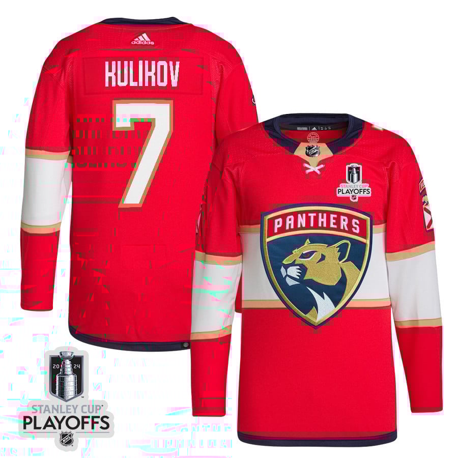 Dmitry Kulikov 7 Florida Panthers 2024 Playoffs Patch Home Red NHL Jersey Men's