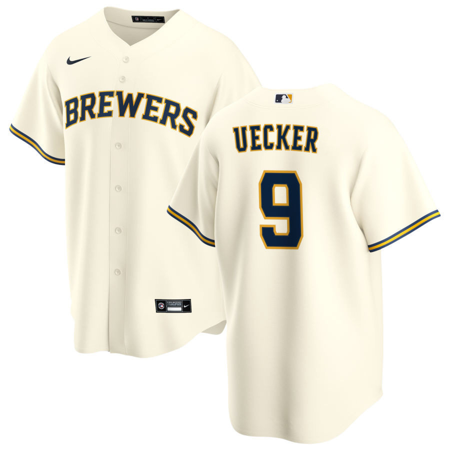 Bob Uecker #9 Milwaukee Brewers Home Cream MLB Jersey Men's