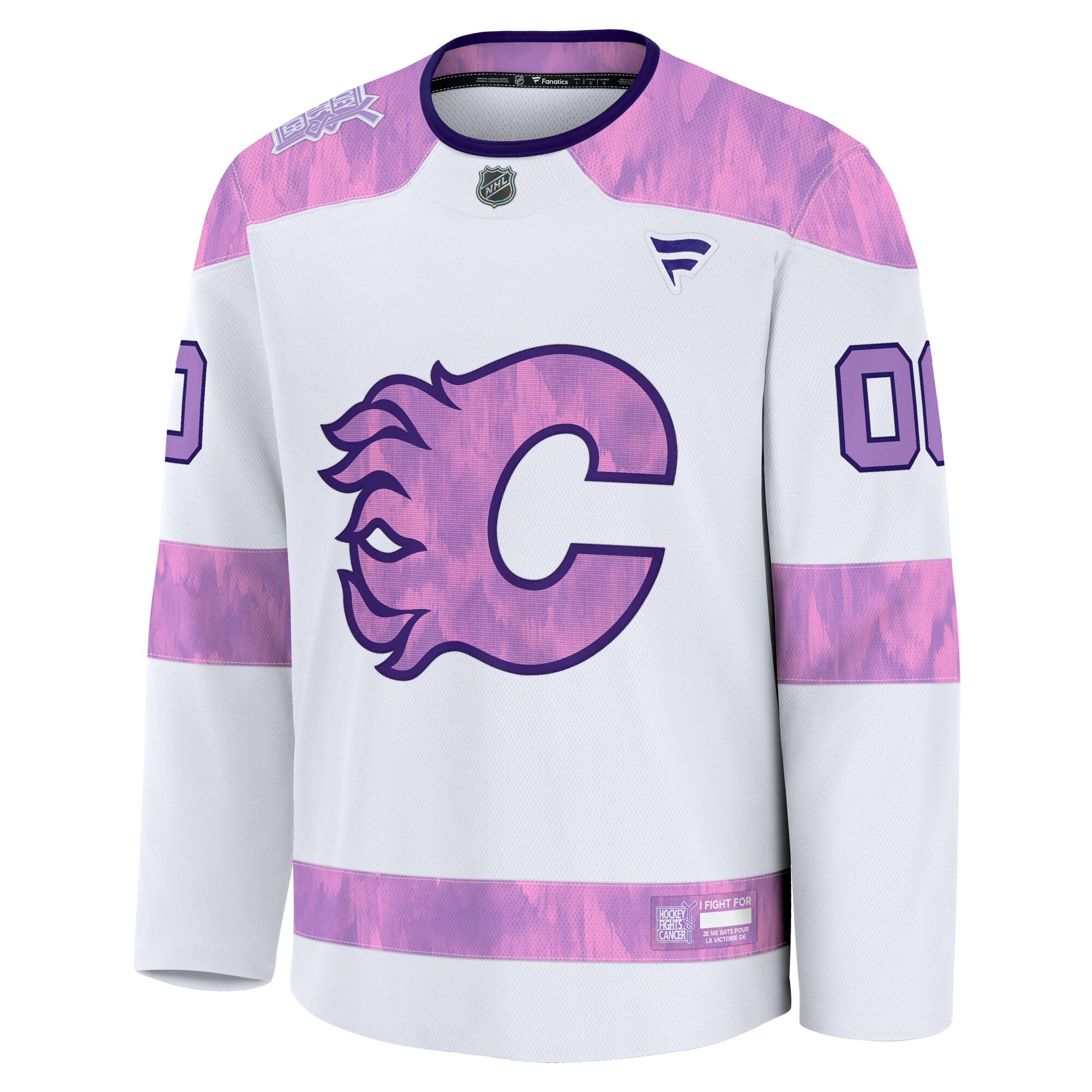 Calgary Flames White 2024 Fights Cancer Custom Practice NHL Jersey Men's