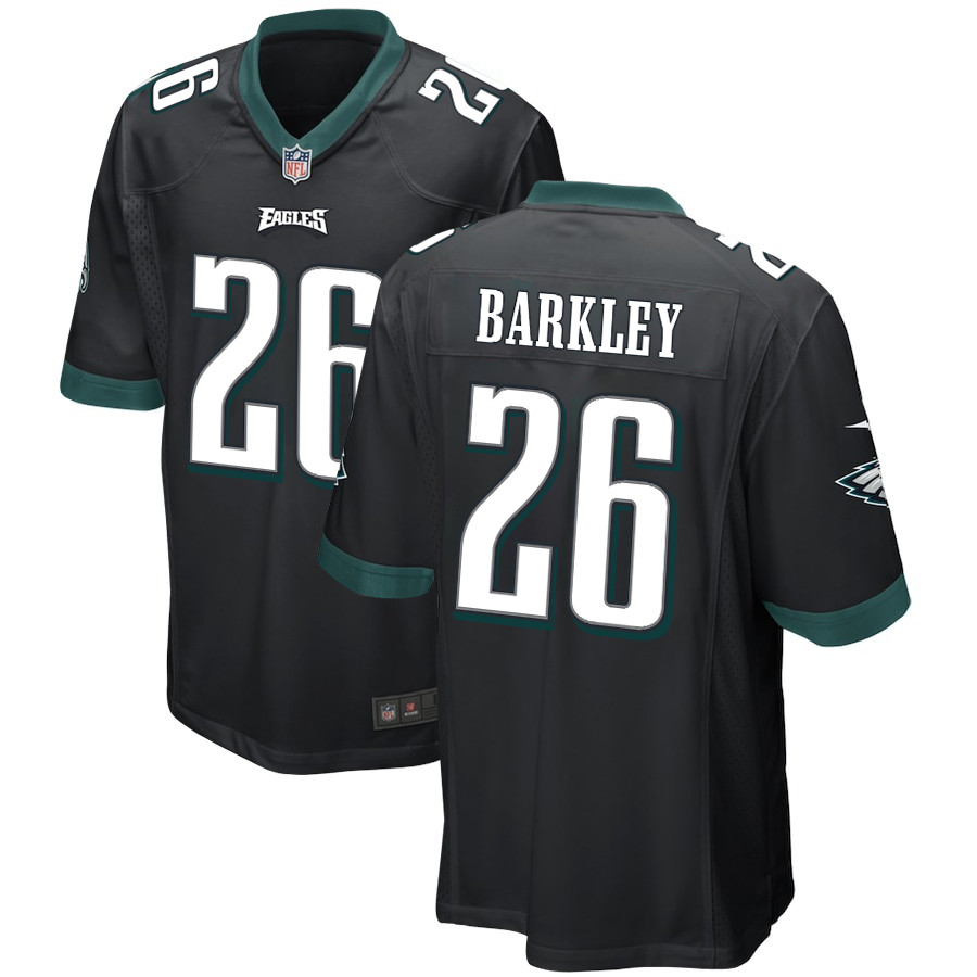 Saquon Barkley 26 Philadelphia Eagles Alternate Game Black NFL Jersey Men's