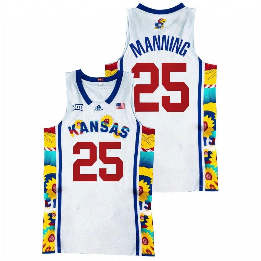 Kansas Jayhawks Danny Manning 2 White Sunflower Showdown NCAA Jersey Men's