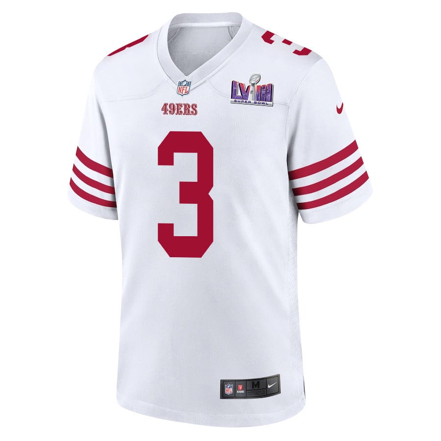 Ray-Ray McCloud III 3 San Francisco 49ers Super Bowl LVIII Patch Game White NFL Jersey Men's