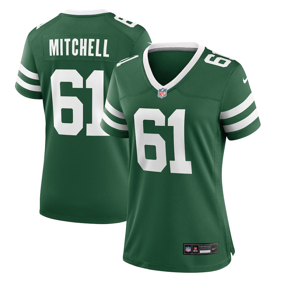Max Mitchell 61 New York Jets Team Game Legacy Green NFL Jersey Women's