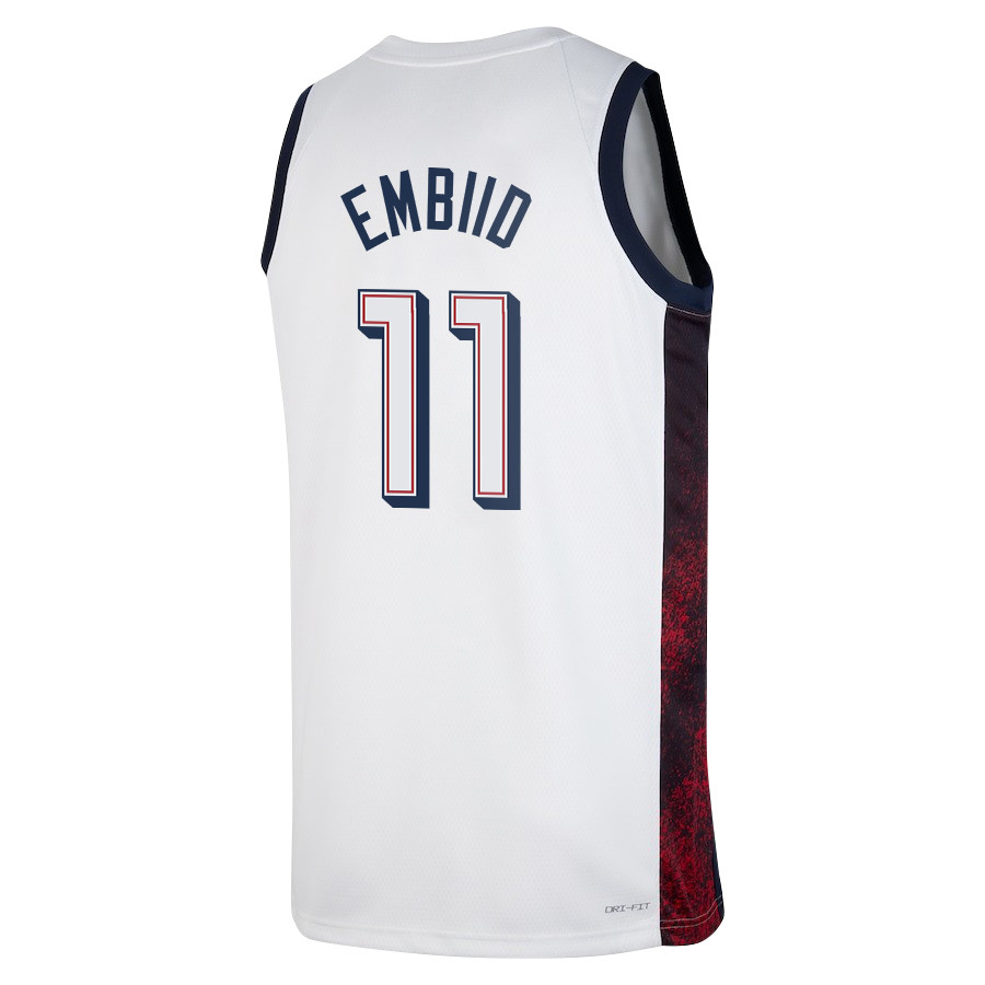 Joel Embiid 11 USA Unisex 2024 Swingman Player White NBA Jersey Unisex