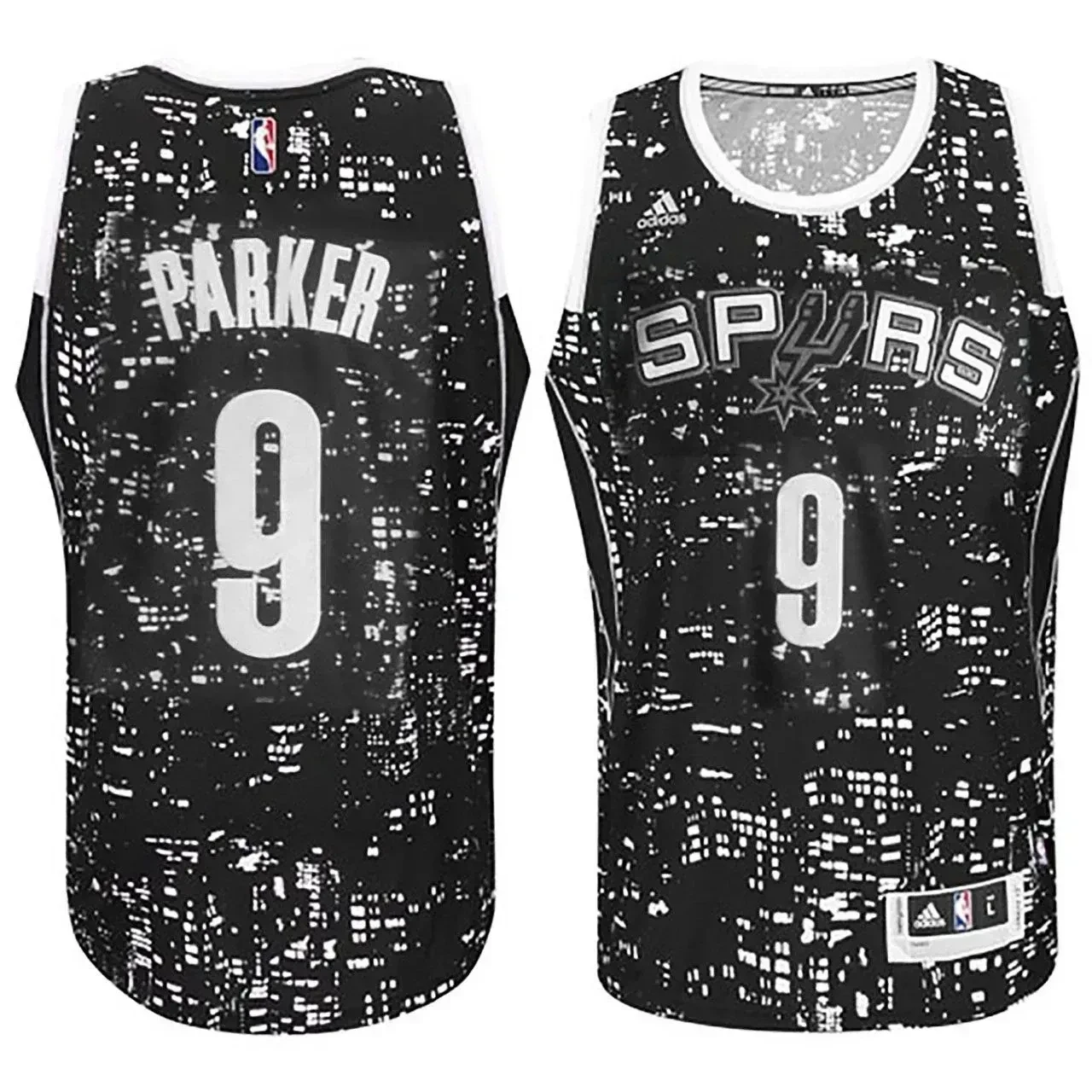 San Antonio Spurs 9 Tony Parker City Lights Black Swingman Black NBA Jersey Men's