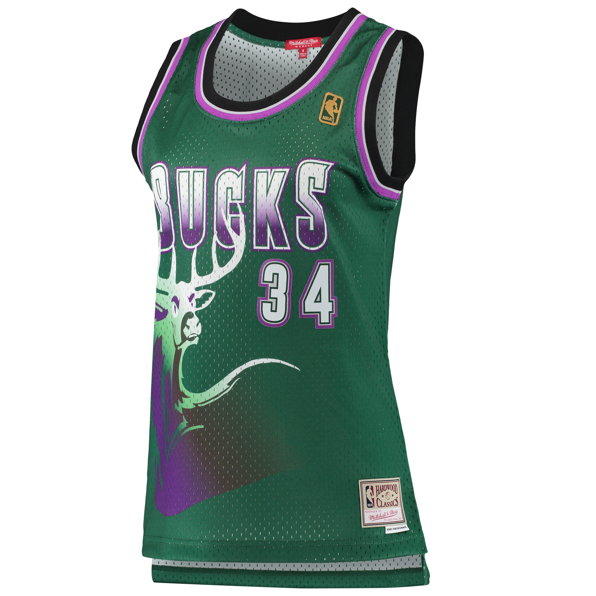 Mitchell Ness Ray Allen Green Milwaukee Bucks 1996-97 Hardwood Classics Swingman NBA Jersey Women's