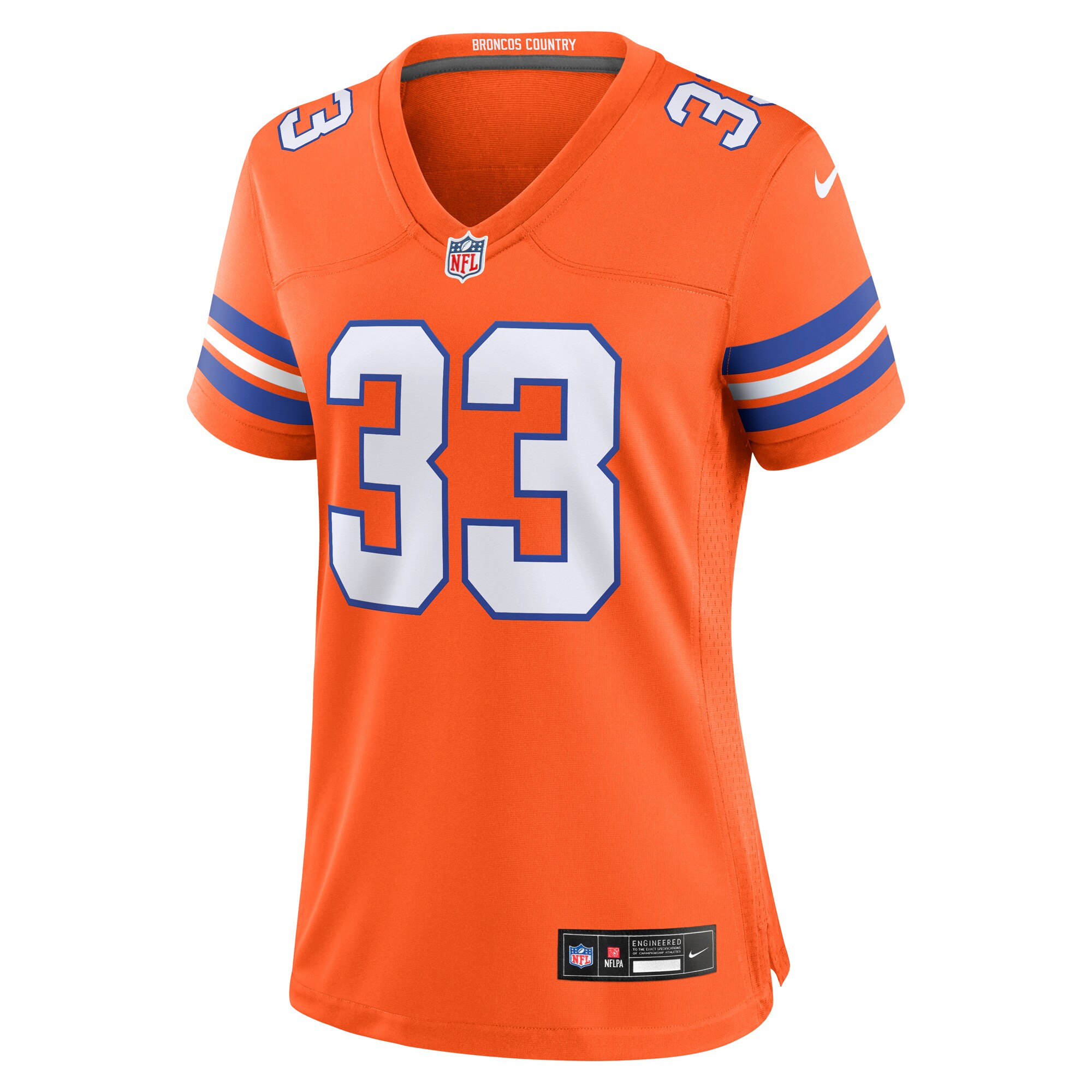 Denver Broncos Javonte Williams Orange Mile High Collection 1977 Throwback Player Game NFL Jersey Women's