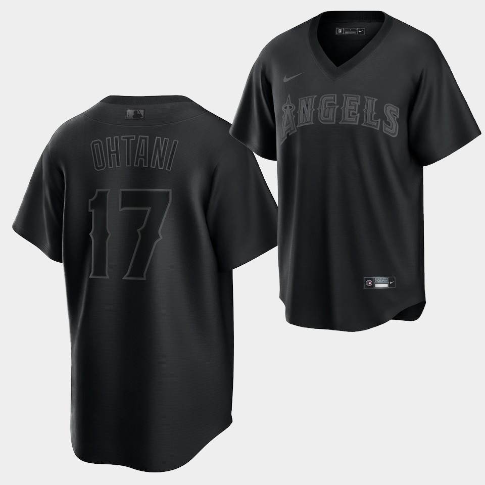 Shohei Ohtani Los Angeles Angels Black Fashion 17 MLB Jersey Men's