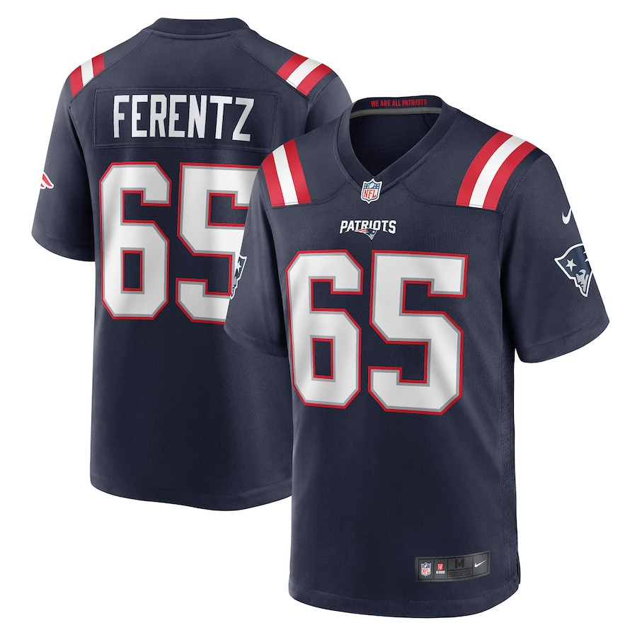 James Ferentz 65 New England Patriots Game Navy NFL Jersey Men's