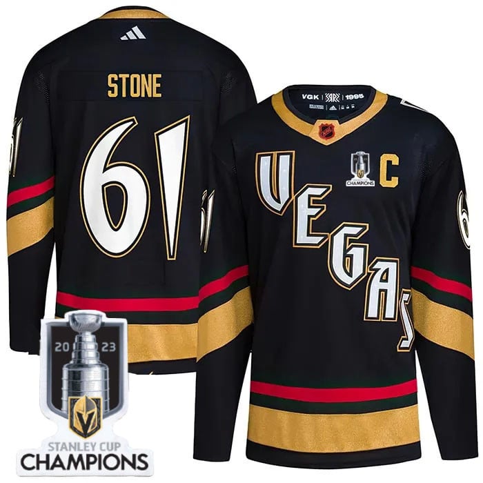 Mark Stone 61 Vegas Golden Knights 2023 Stanley Cup Champions Patch Special Edition 2.0 Breakaway Black NHL Jersey Men's
