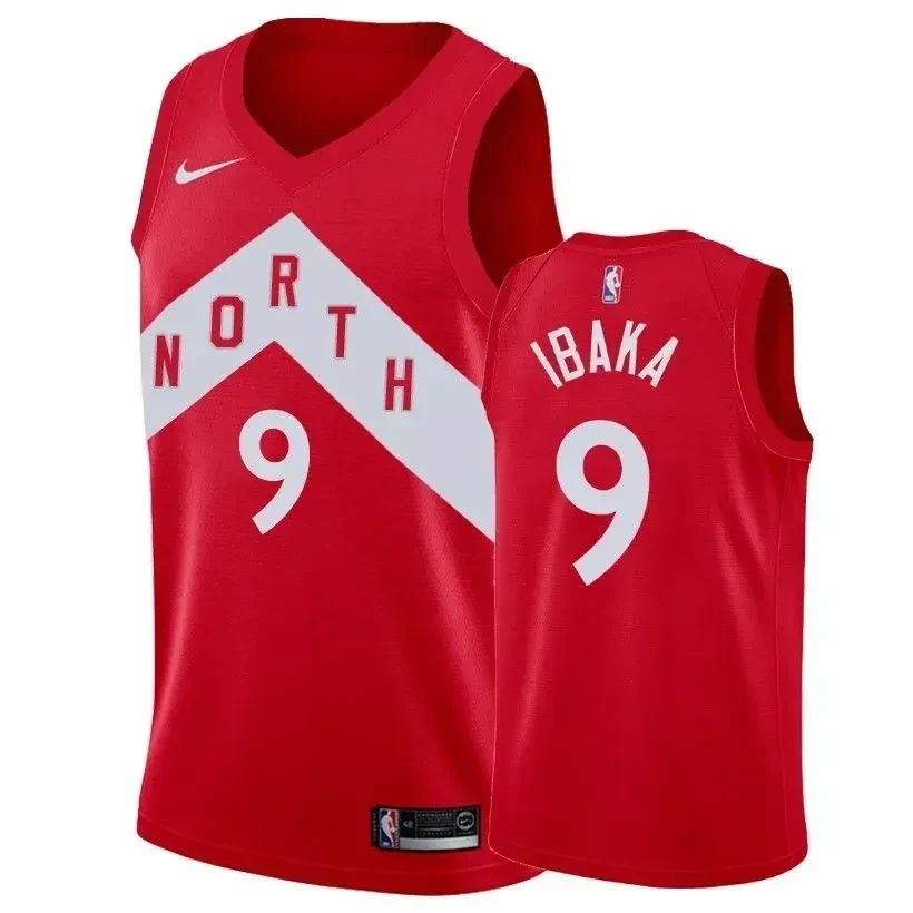 Raptors Serge Ibaka 9 Earned Edition Red NBA Jersey Men's